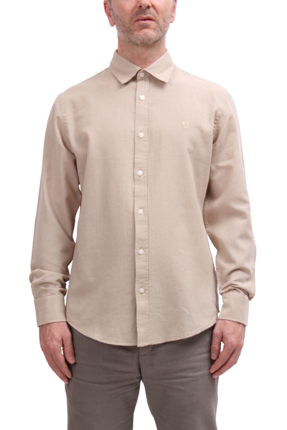 NORTH SAILS - Men's linen blend shirt with logo  - Size 4XL-4