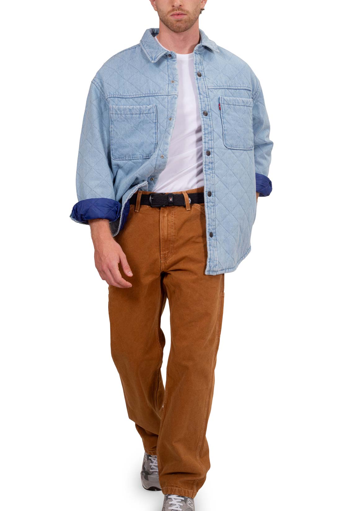 LEVI'S - Men's oversize quilted denim shirt jacket-9