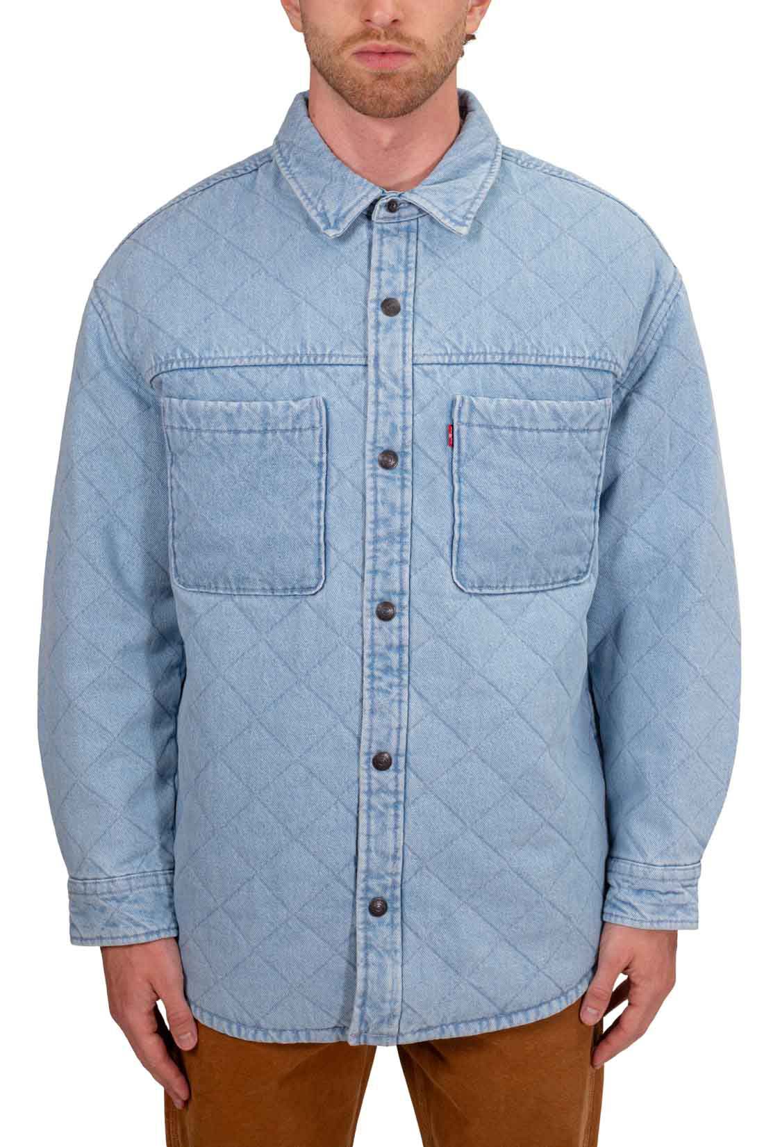 LEVI'S - Men's oversize quilted denim shirt jacket-3