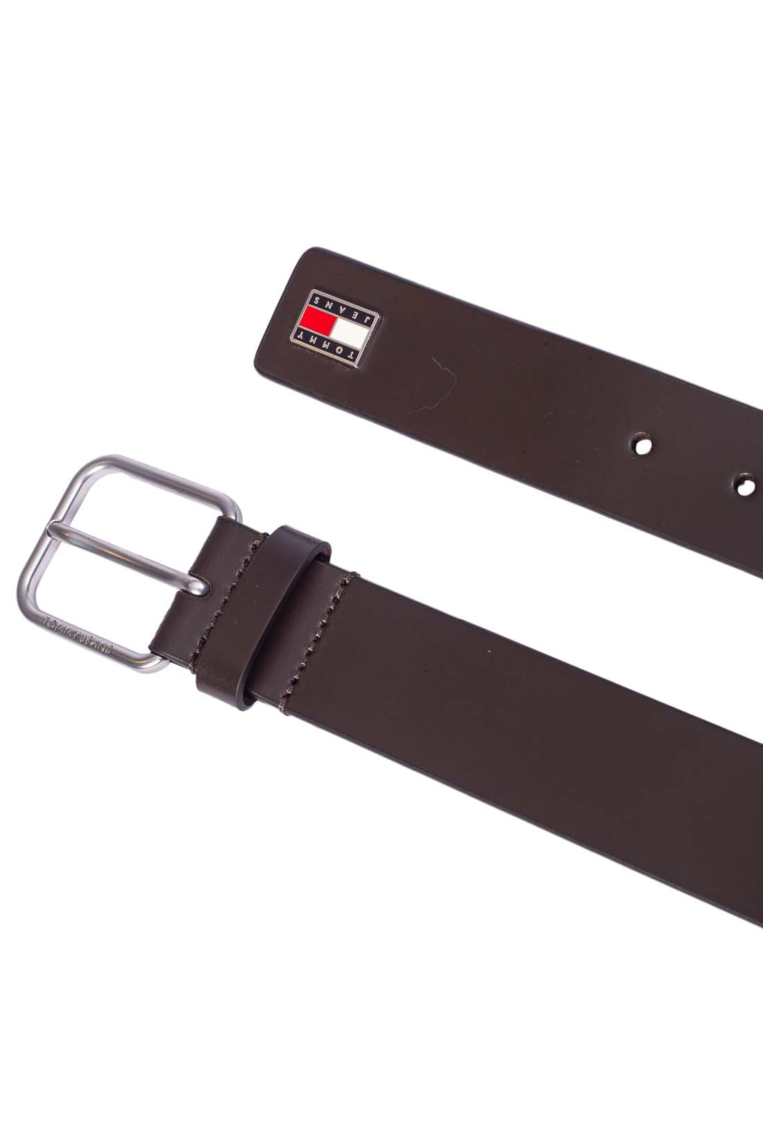 TOMMY JEANS - Men's leather belt with logo plaque-10