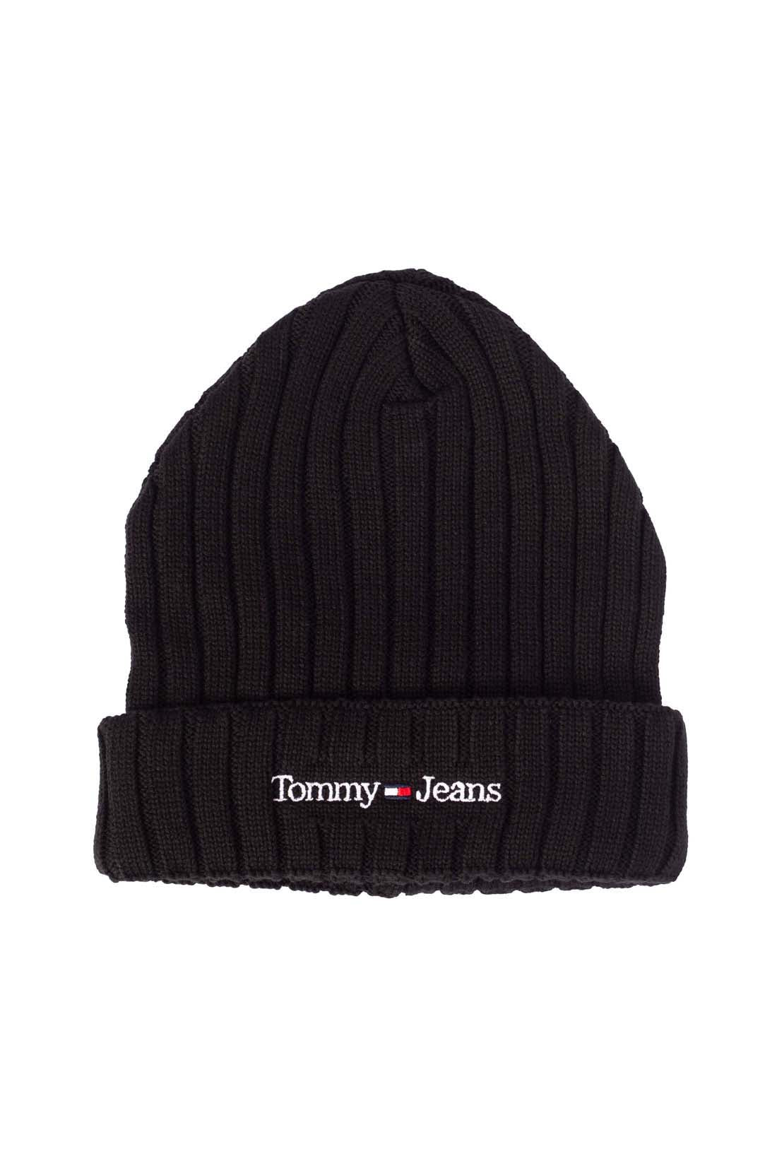 TOMMY JEANS - Men's ribbed beanie with linear logo  - Size One size-8