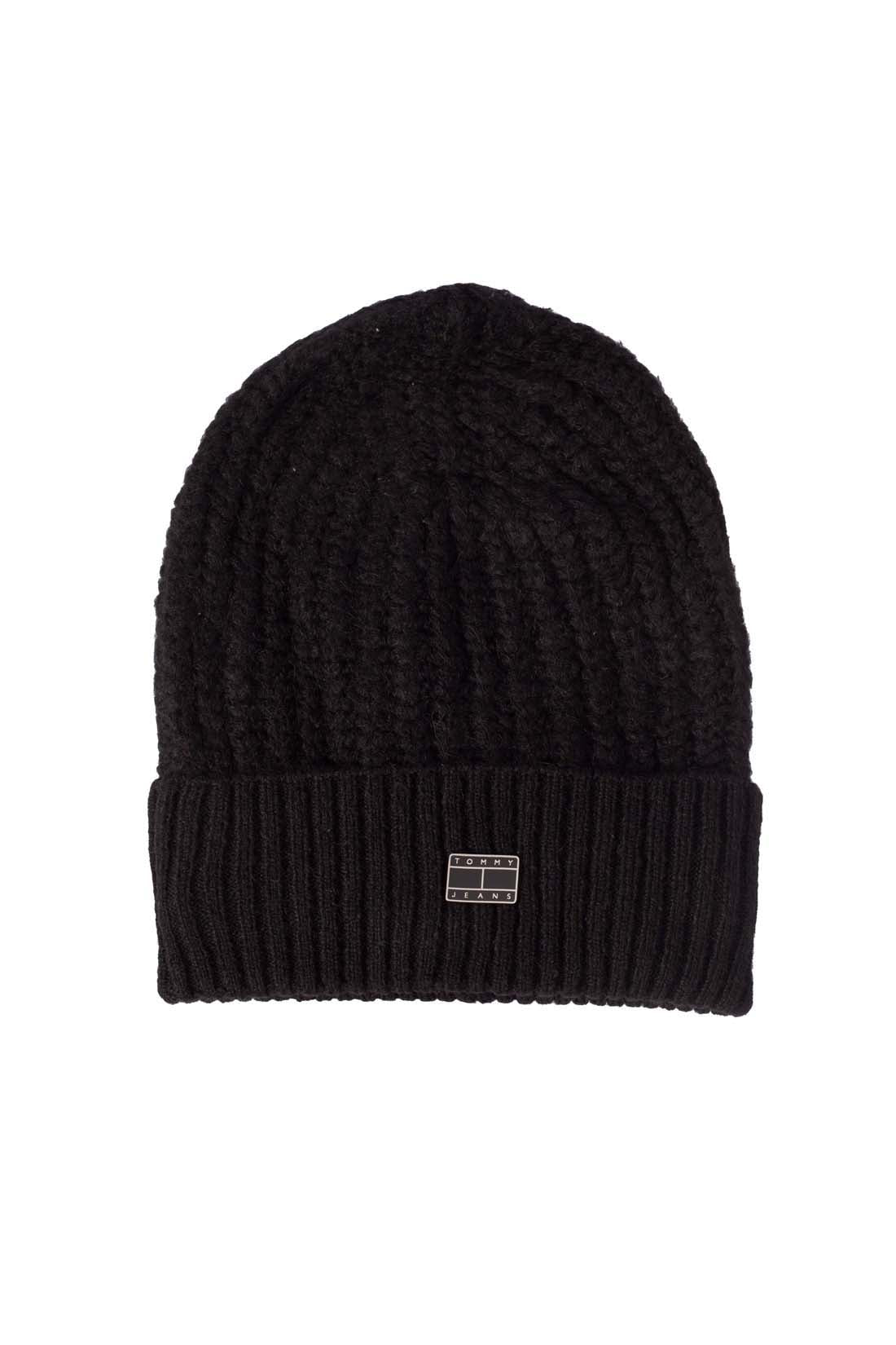 TOMMY JEANS - Women's wool blend beanie with logo plaquette  - Size One size-2