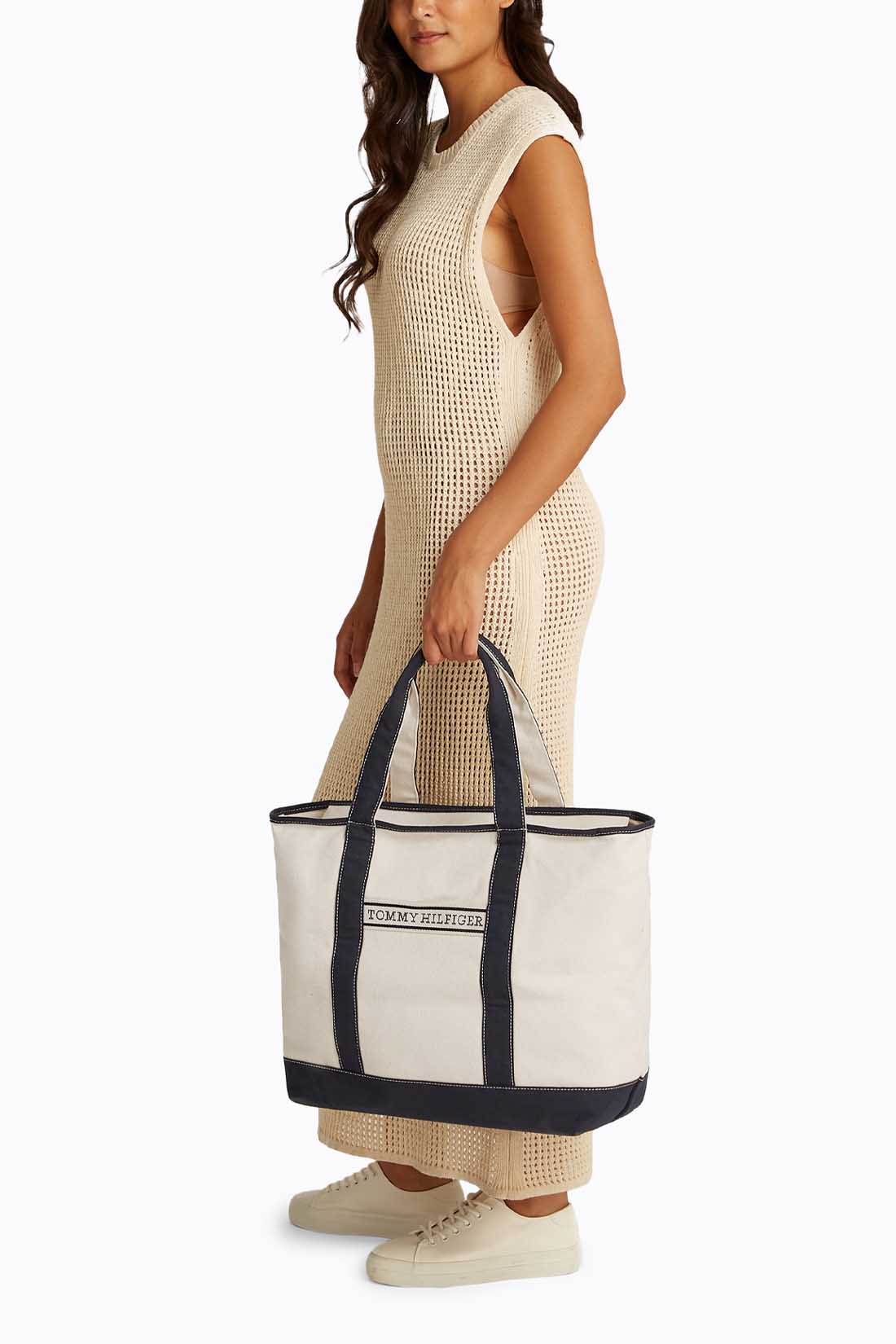 TOMMY HILFIGER - Women's canvas beach bag  - Size OS-8