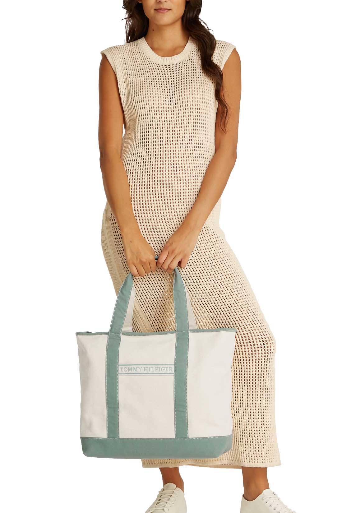 TOMMY HILFIGER - Women's canvas beach bag  - Size OS-2