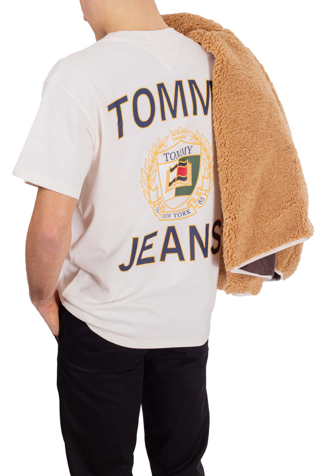 TOMMY JEANS - Men's relaxed T-shirt with double logo print  - Size L-11