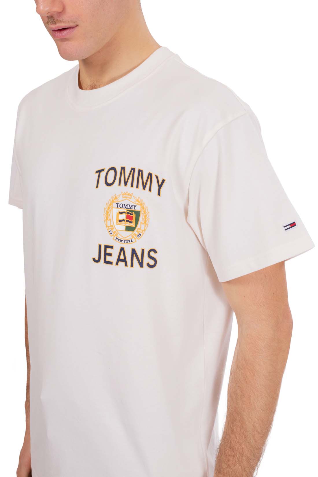 TOMMY JEANS - Men's relaxed T-shirt with double logo print  - Size L-0