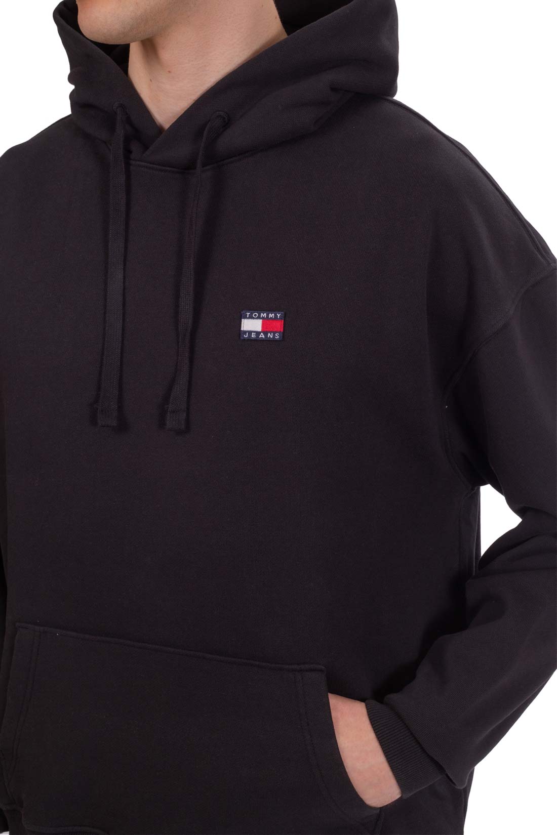 TOMMY JEANS - Men's relaxed hoodie with logo patch  - Size S-0
