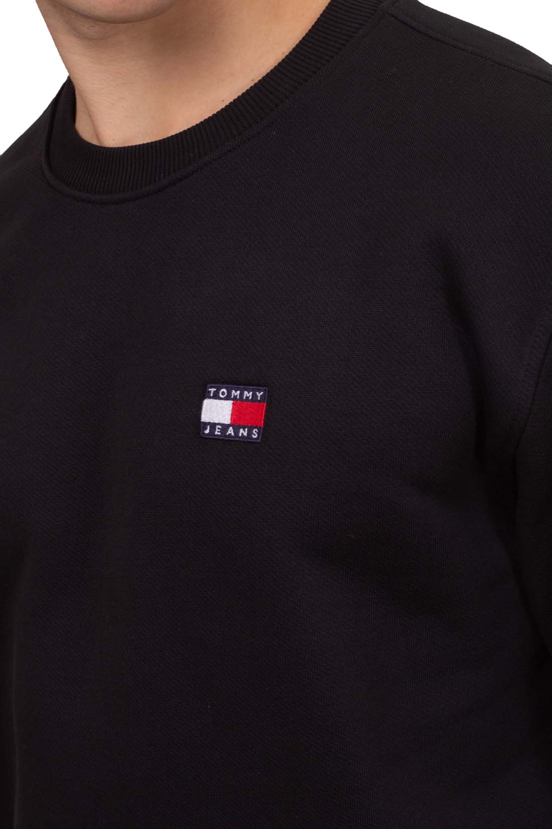 TOMMY JEANS - Men's crewneck sweatshirt with logo patch  - Size XXL-0