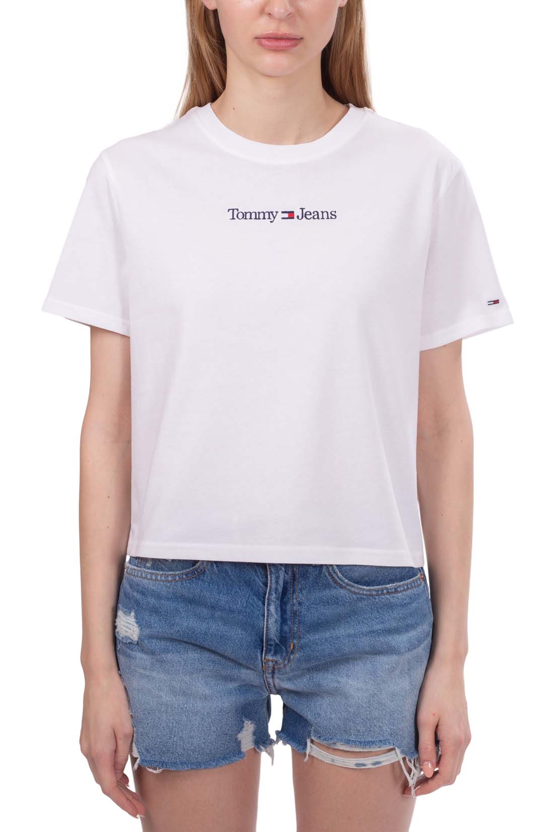 TOMMY JEANS - Women's boxy T-shirt with linear logo  - Size L-1