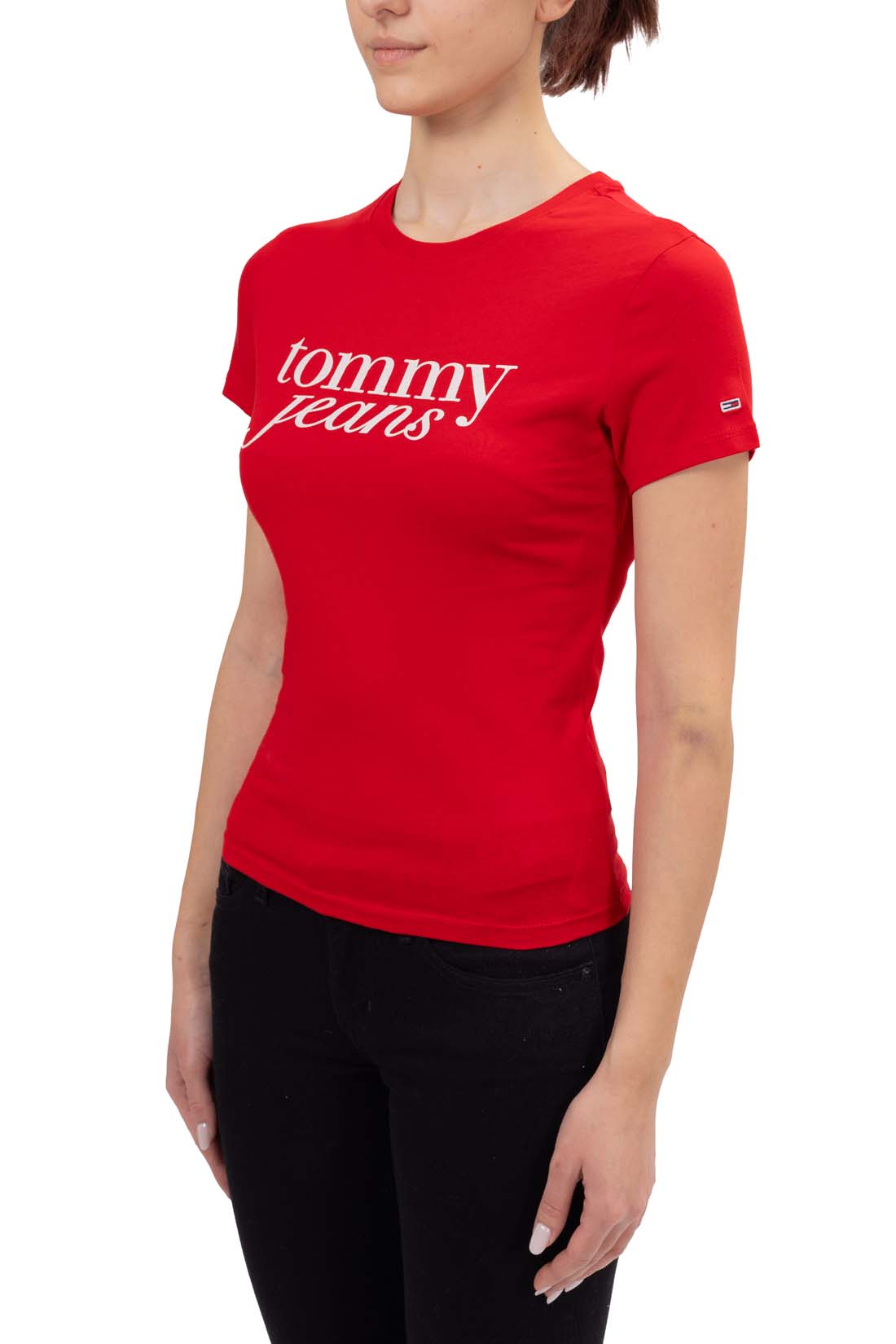 TOMMY JEANS - Women's slim T-shirt with logo print  - Size S-10