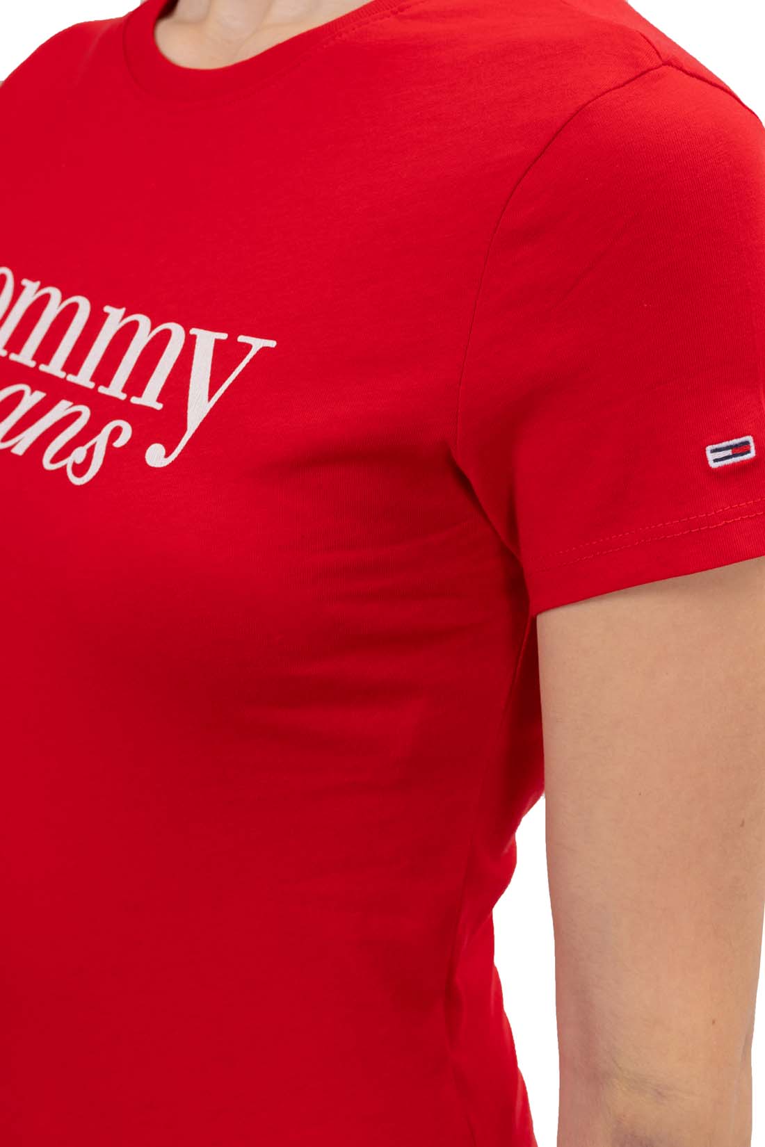 TOMMY JEANS - Women's slim T-shirt with logo print  - Size S-9