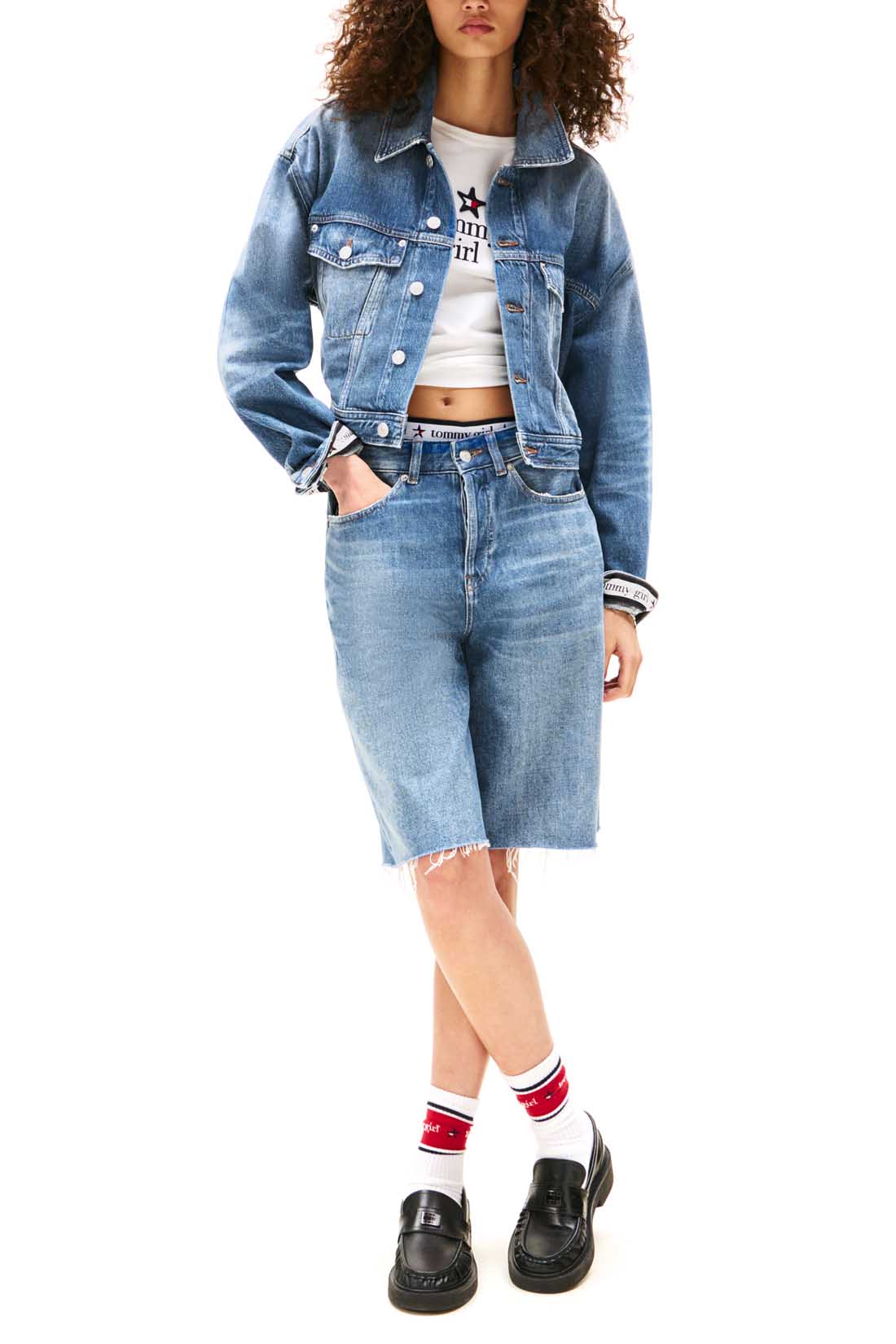 TOMMY JEANS - Women's crop oversized Tommy Girl jacket-5