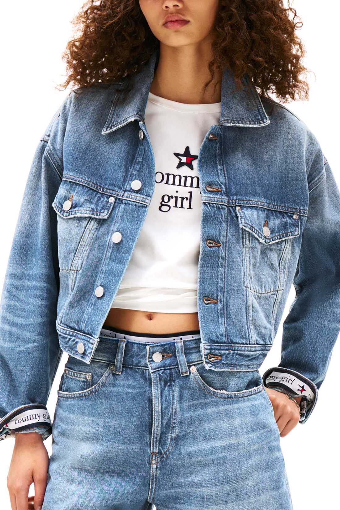 TOMMY JEANS - Women's crop oversized Tommy Girl jacket-0