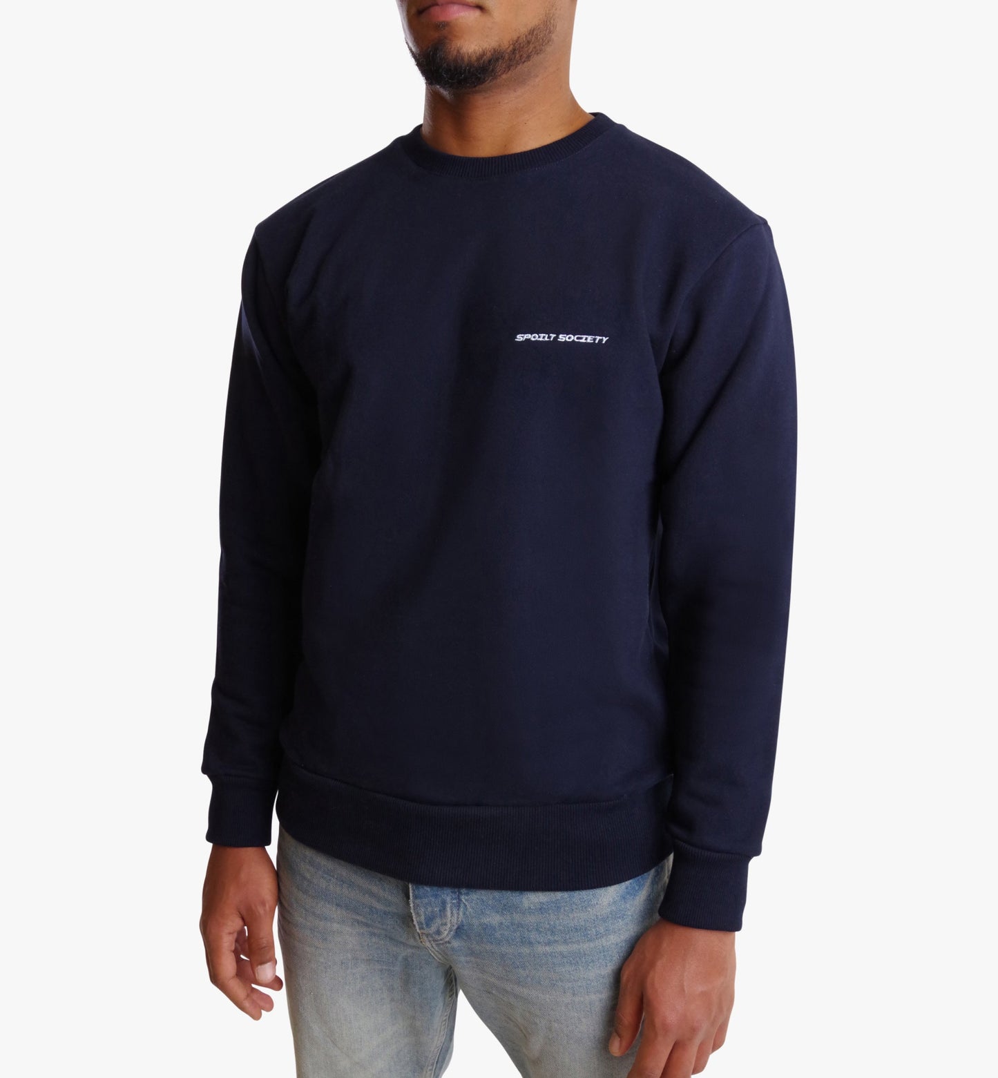 SPOILT SOCIETY sweatshirt til mænd – mørkeblå bomuld