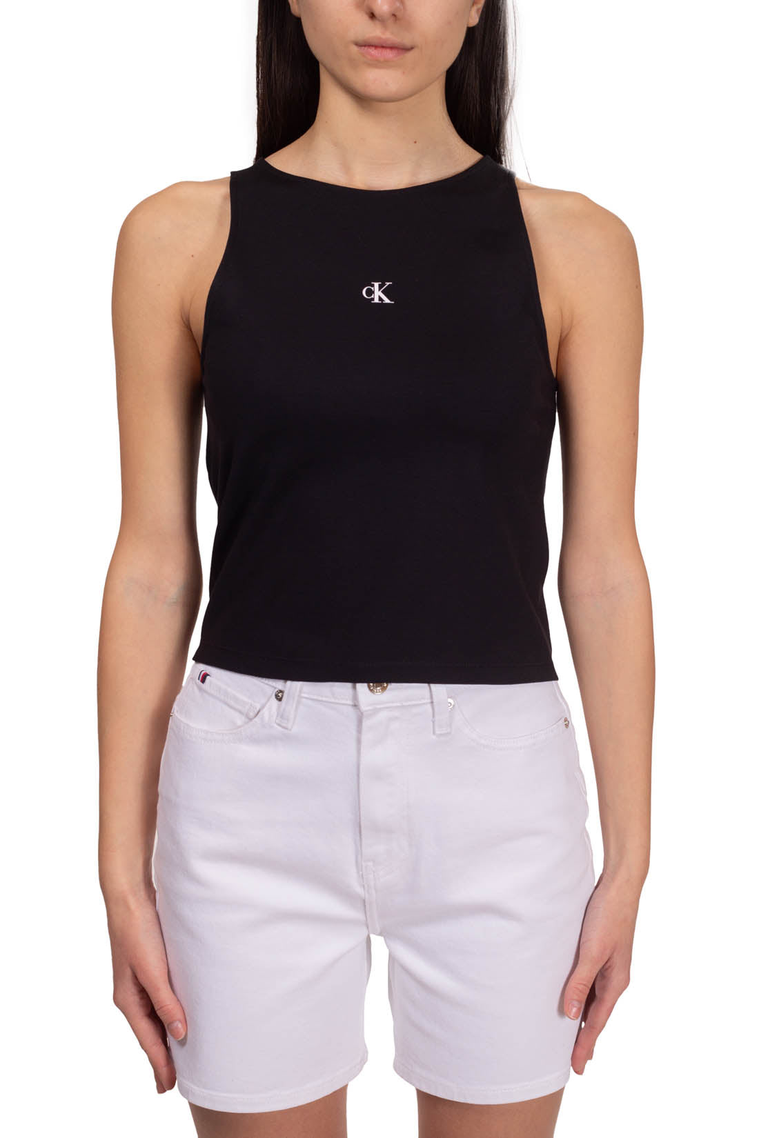 CALVIN KLEIN JEANS - Women's slim top with back cut-out  - Size L-17