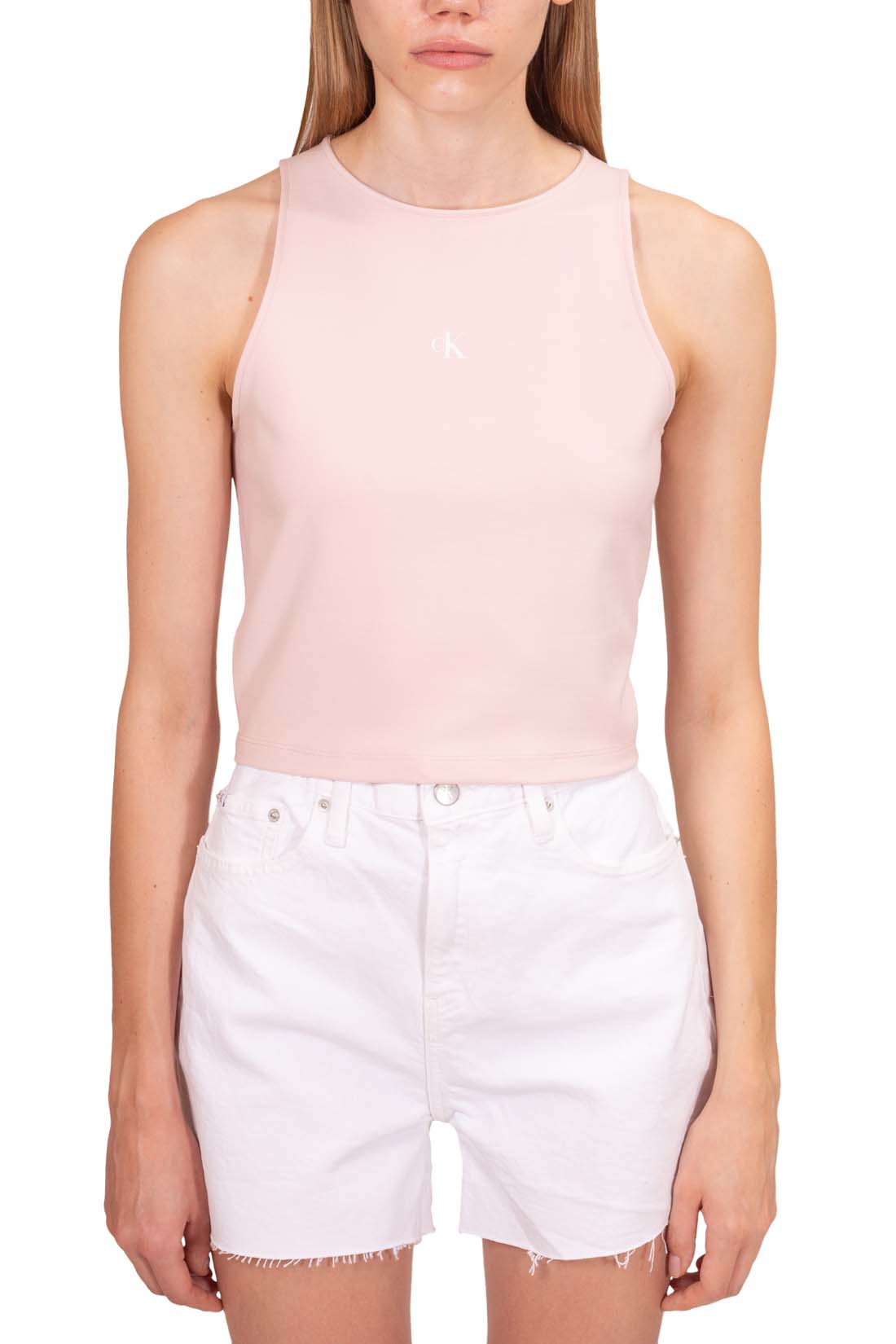 CALVIN KLEIN JEANS - Women's slim top with back cut-out  - Size L-1