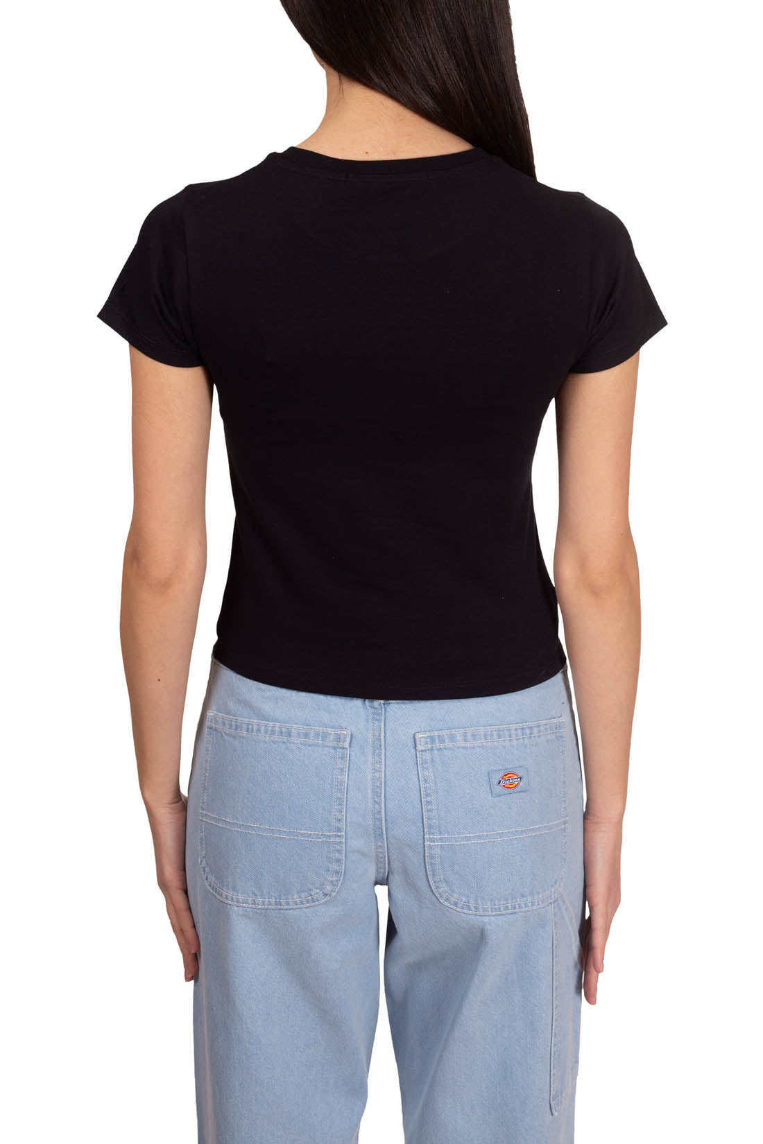 CALVIN KLEIN JEANS - Women's crop T-shirt with satin application - Size M-2