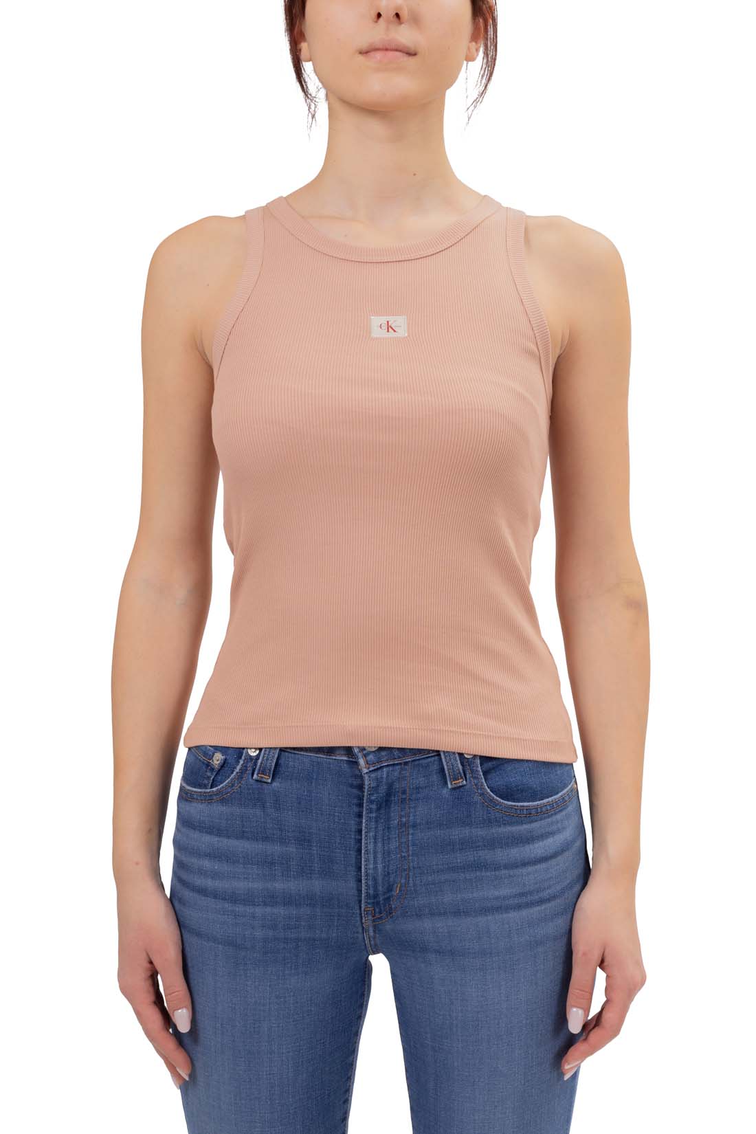 CALVIN KLEIN JEANS - Women's slim ribbed tank top  - Size L-35