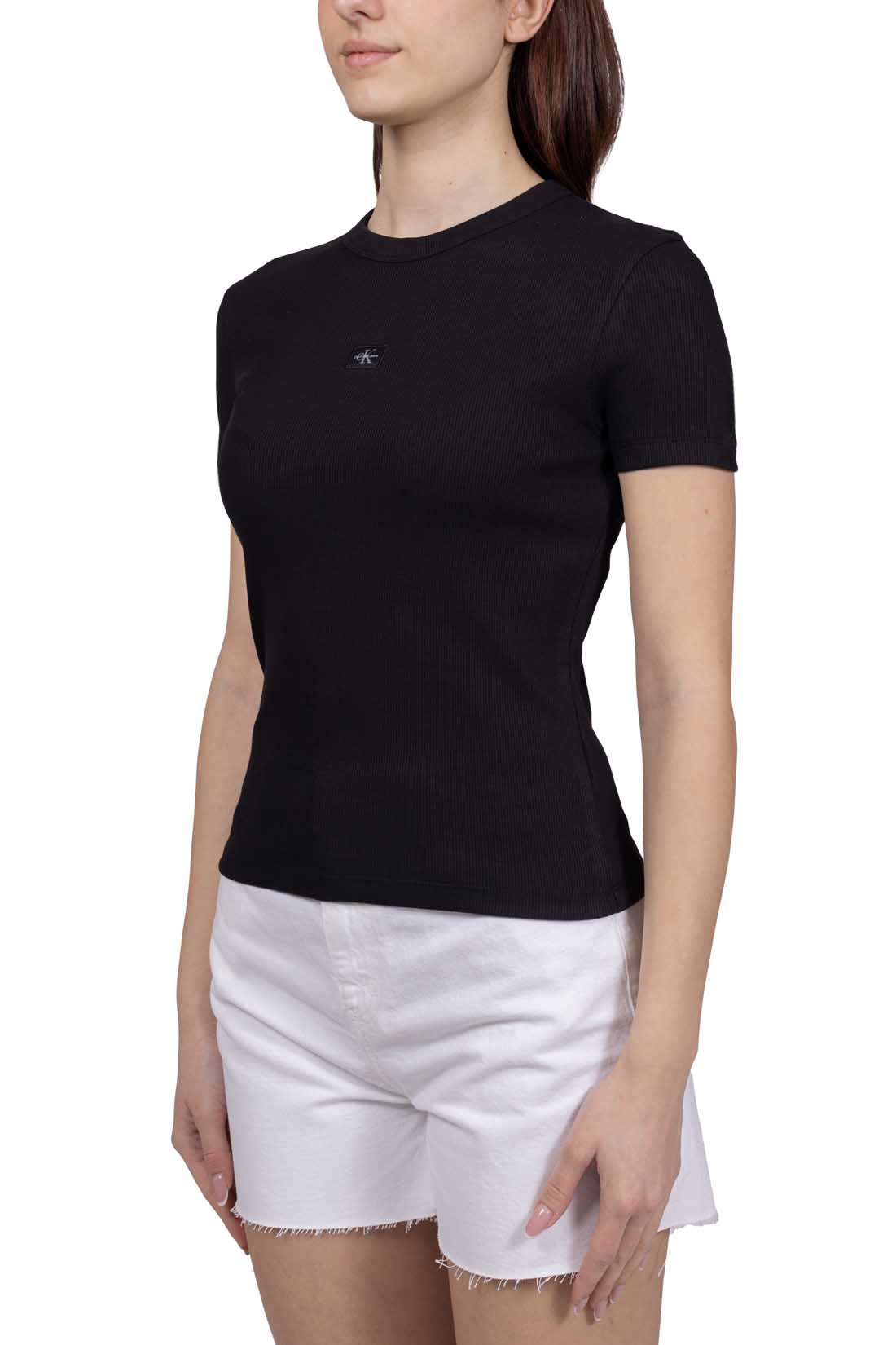 CALVIN KLEIN JEANS - Women's ribbed slim T-shirt-1