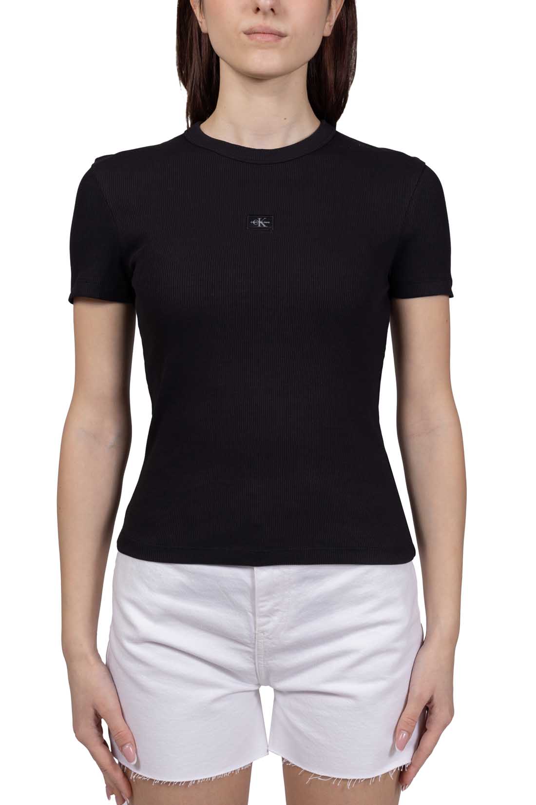 CALVIN KLEIN JEANS - Women's ribbed slim T-shirt-7