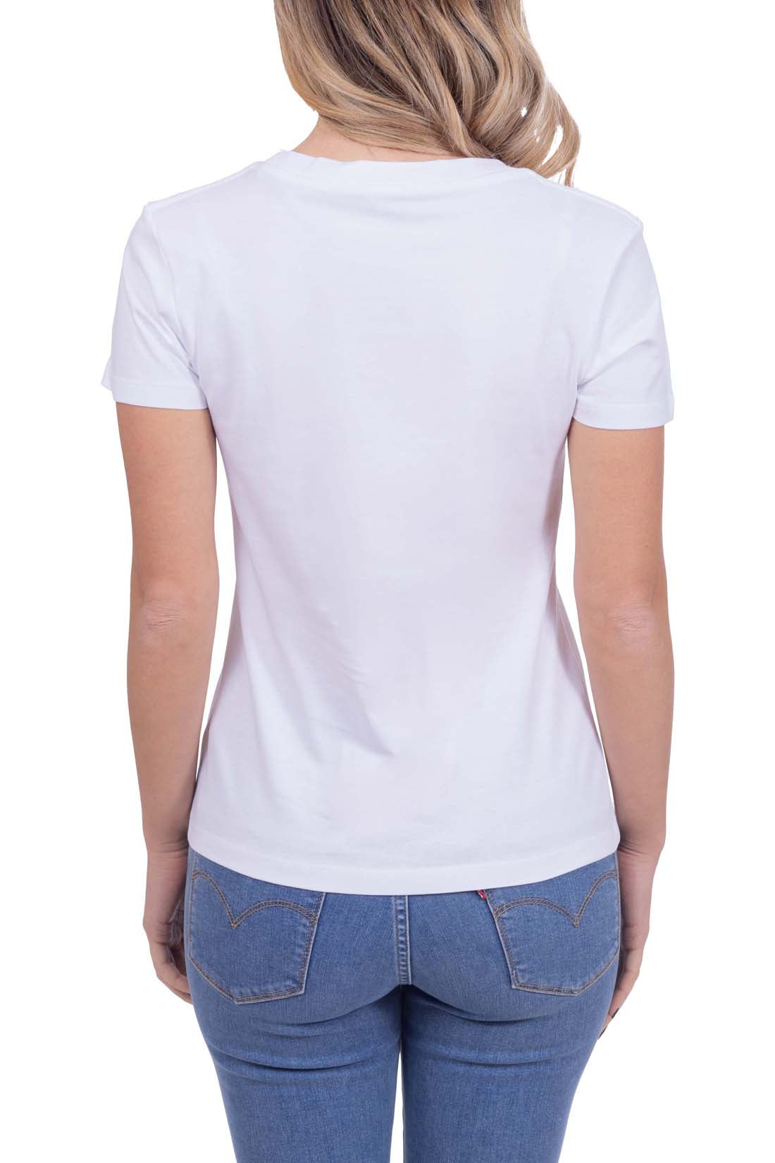 CALVIN KLEIN JEANS - Women's slim T-shirt with iridescent logo  - Size M-10