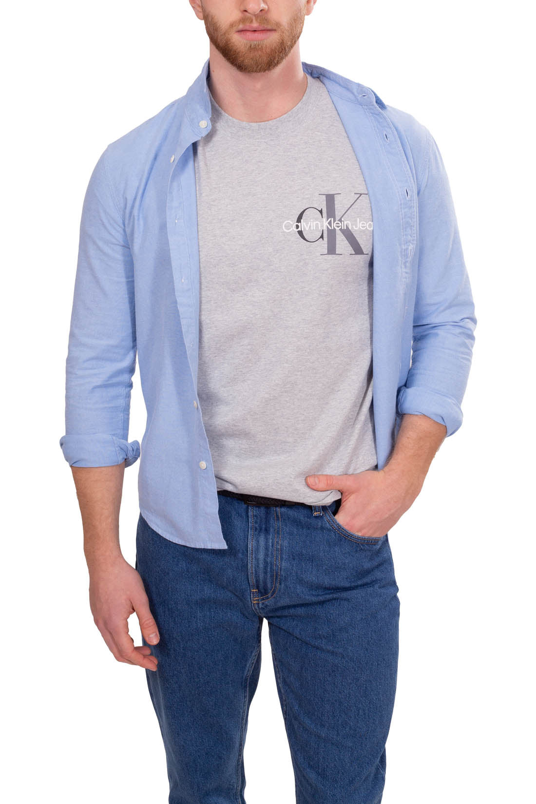 CALVIN KLEIN JEANS - T-shirt uomo in puro cotone con logo-3