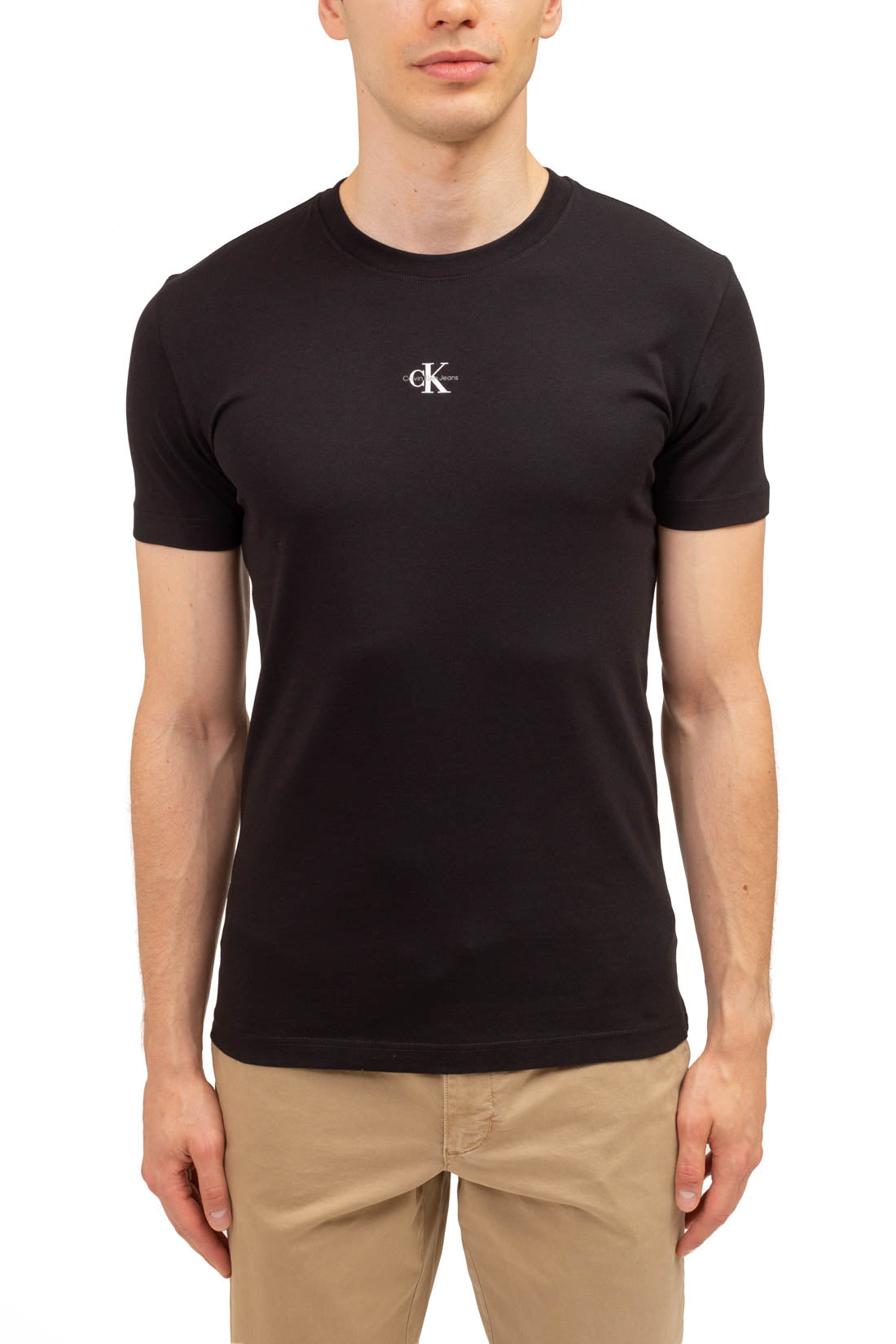 CALVIN KLEIN JEANS - Men's regular T-shirt with micro logo  - Size L-1