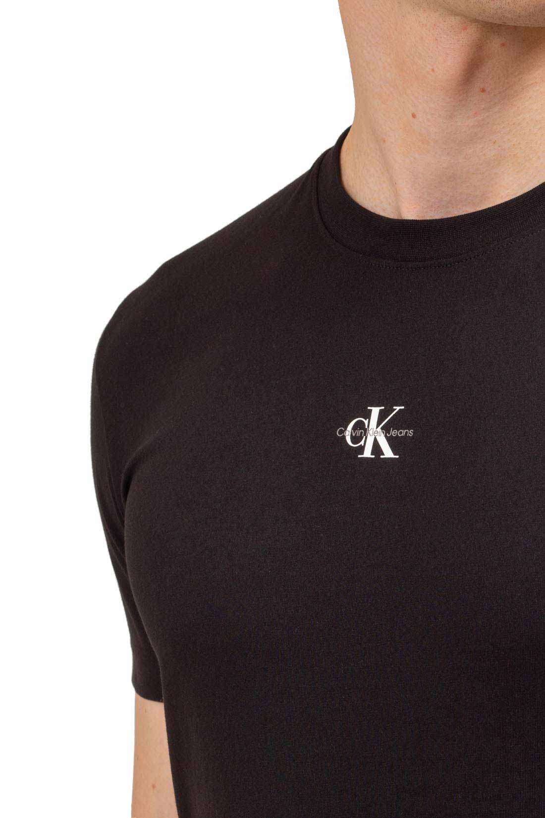 CALVIN KLEIN JEANS - Men's regular T-shirt with micro logo  - Size L-4