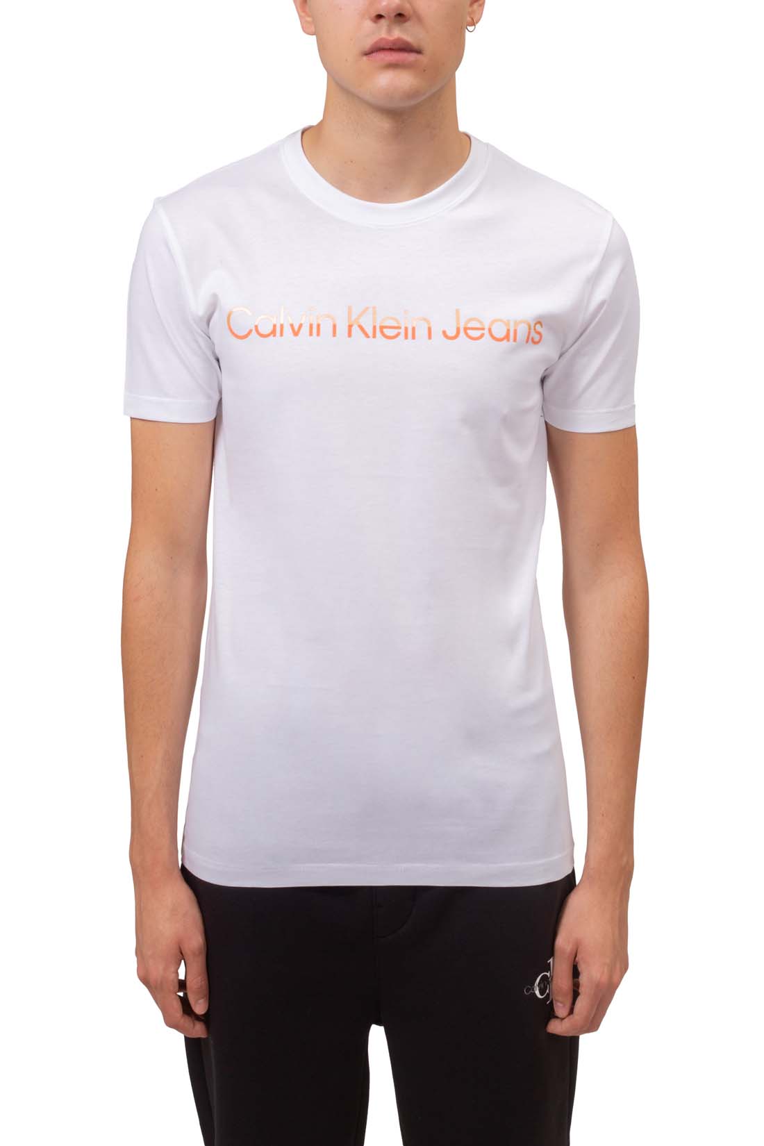 CALVIN KLEIN JEANS - Men's T-shirt with two-tone logo-9