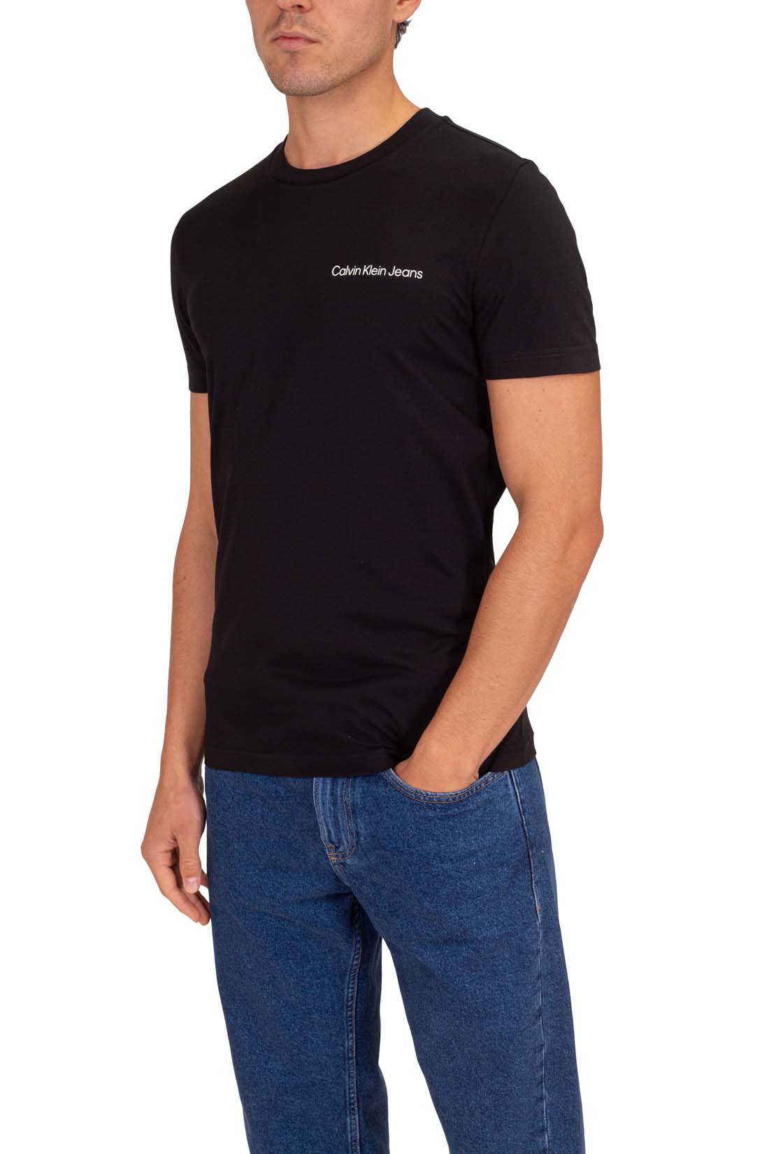 CALVIN KLEIN JEANS - Men's slim T-shirt with small logo  - Size XL-3