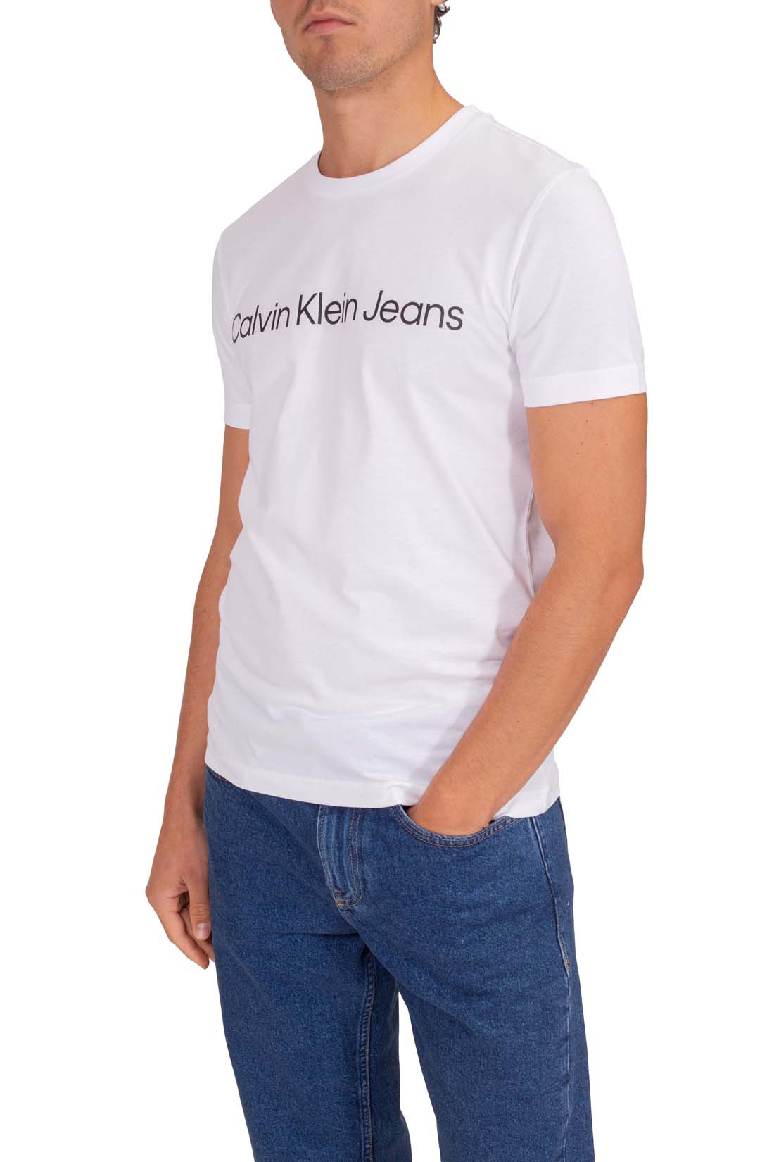 CALVIN KLEIN JEANS - Men's slim T-shirt with linear logo  - Size XL-19