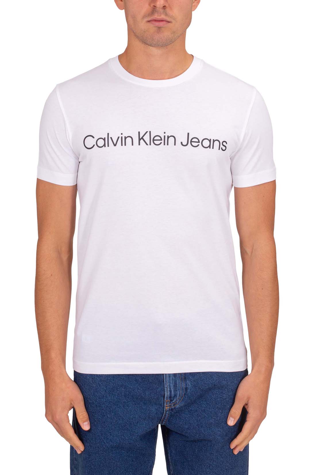 CALVIN KLEIN JEANS - Men's slim T-shirt with linear logo  - Size XL-25
