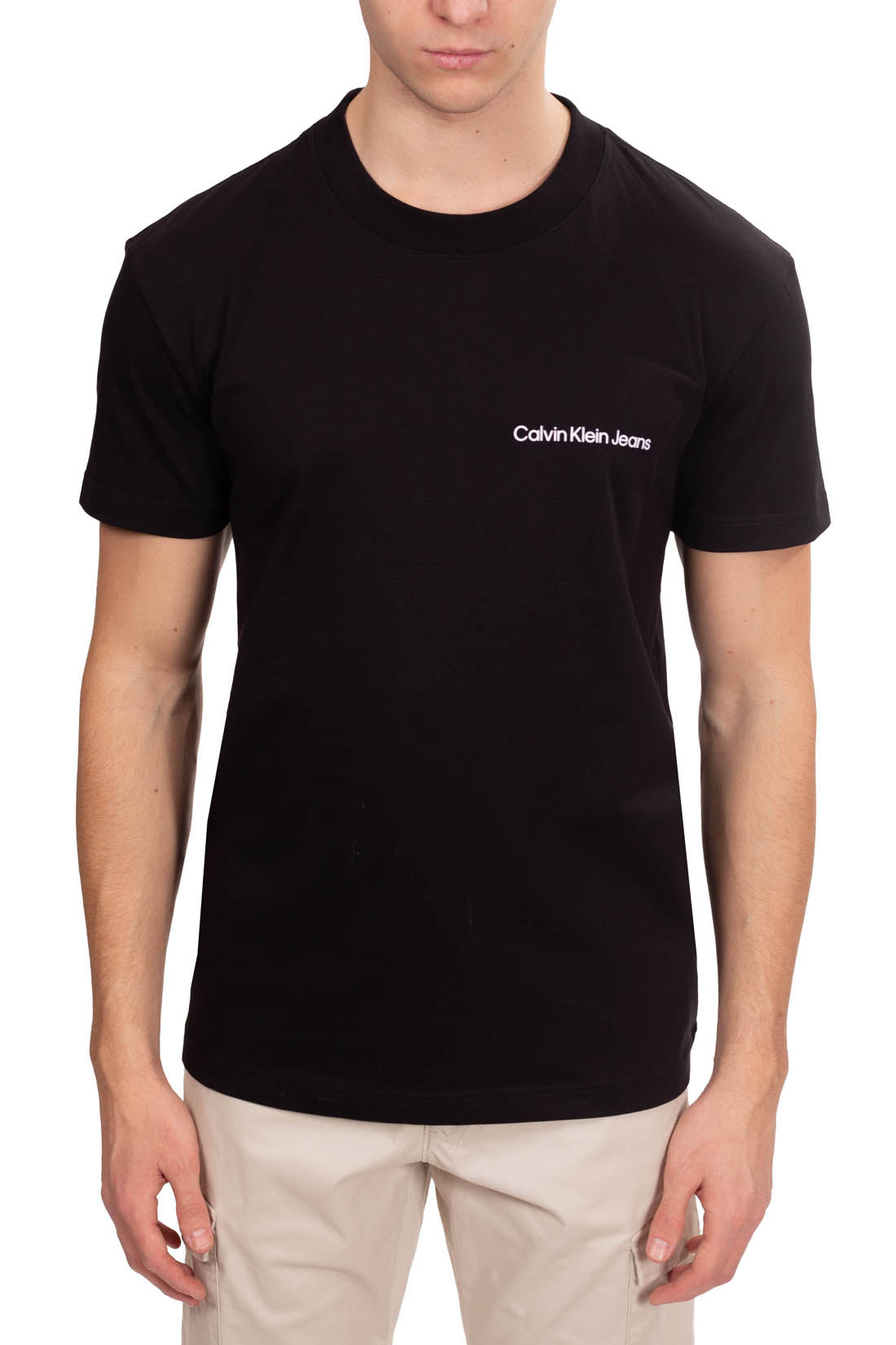 CALVIN KLEIN JEANS - Men's T-shirt with linear logo  - Size XL-1