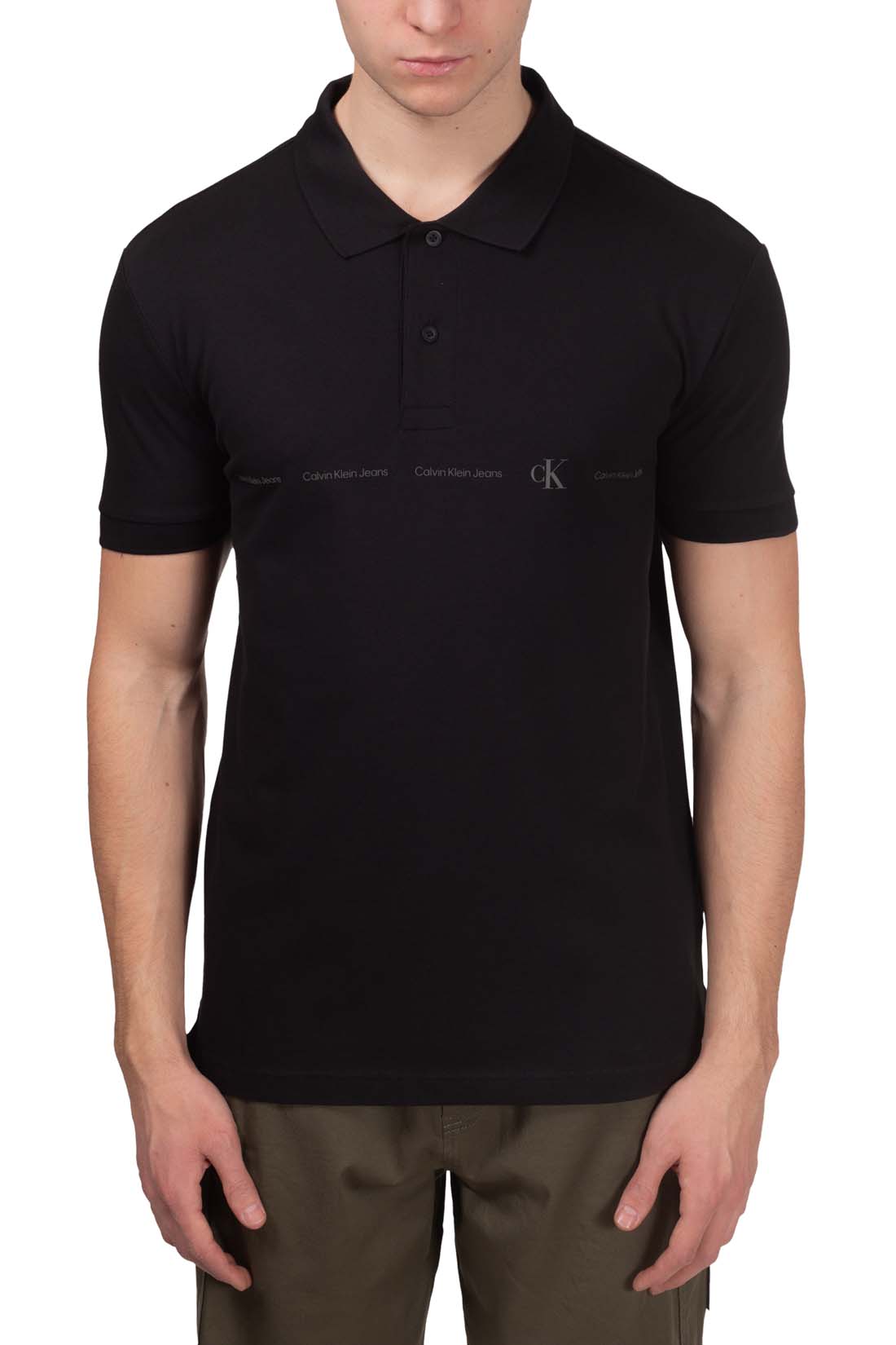 CALVIN KLEIN JEANS - Men's polo shirt with repeated logo-1