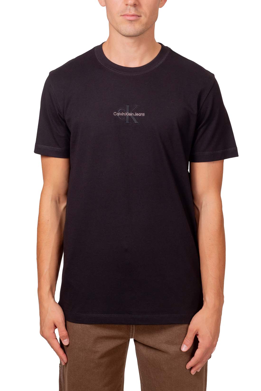 CALVIN KLEIN JEANS - Men's T-shirt with embroidered logo-3