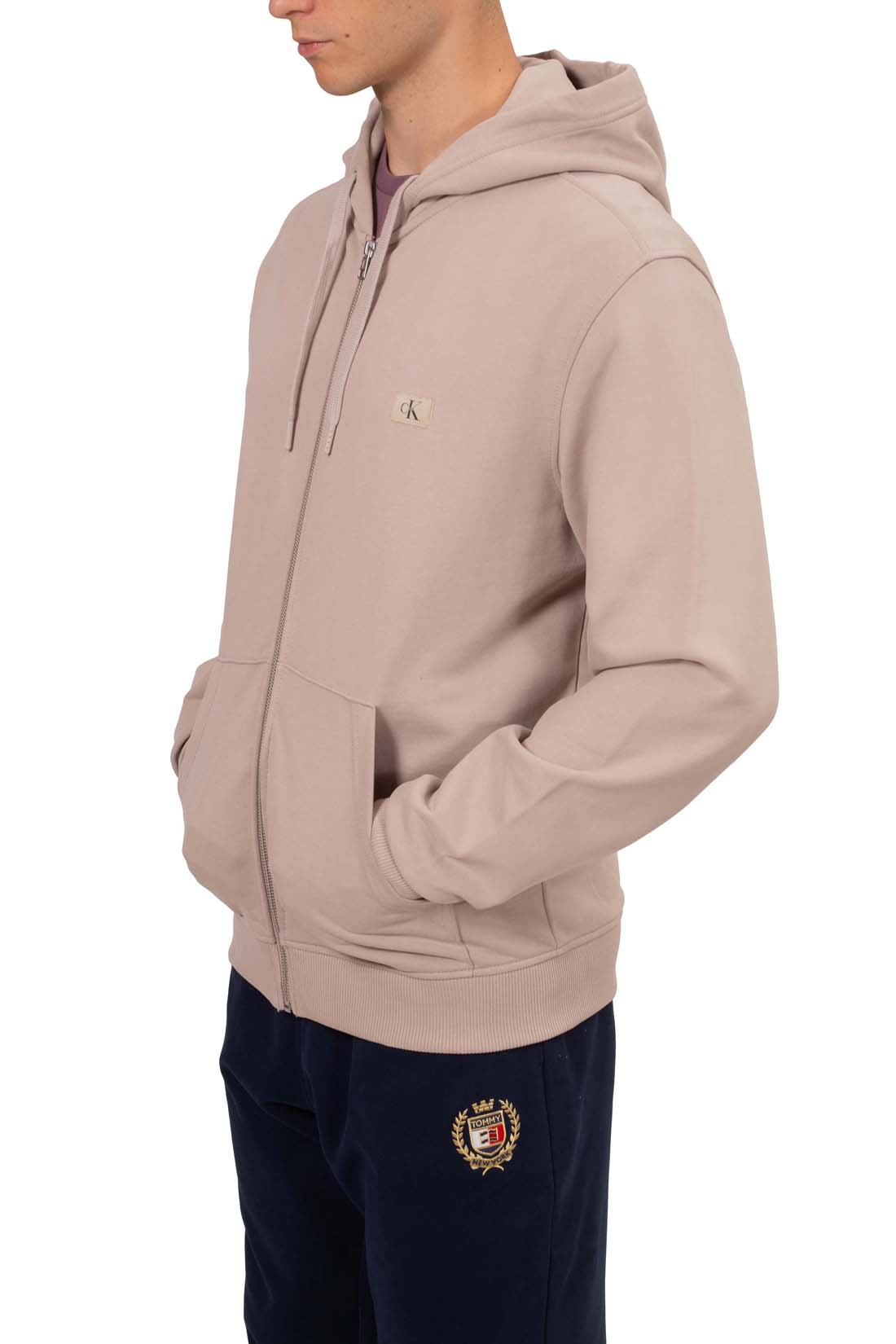 CALVIN KLEIN JEANS - Men's relaxed summer sweatshirt with logo patch  - Size L-1