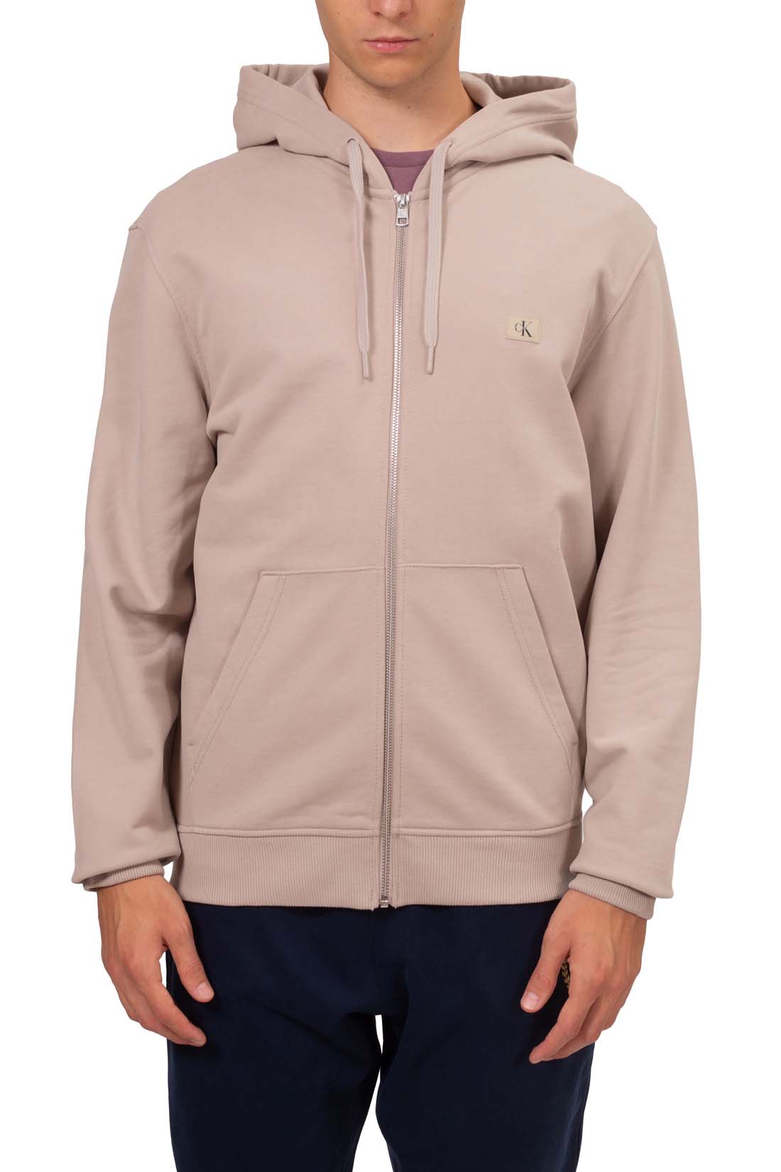 CALVIN KLEIN JEANS - Men's relaxed summer sweatshirt with logo patch  - Size L-3