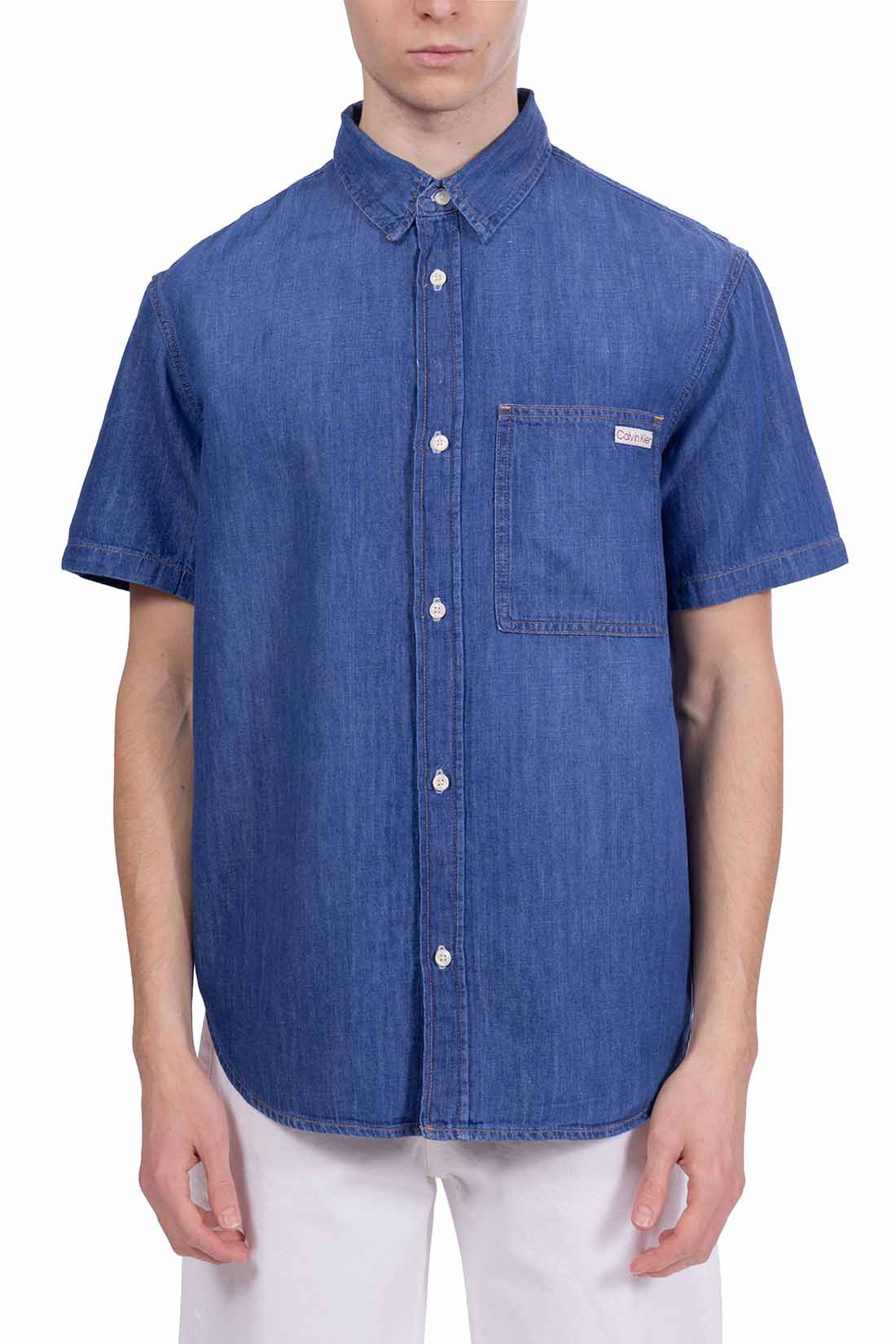 CALVIN KLEIN JEANS - Men's regular denim shirt with short sleeves-15