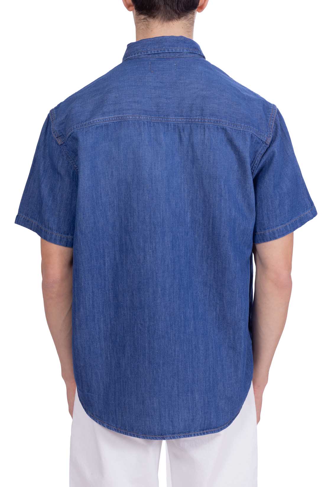 CALVIN KLEIN JEANS - Men's regular denim shirt with short sleeves-2