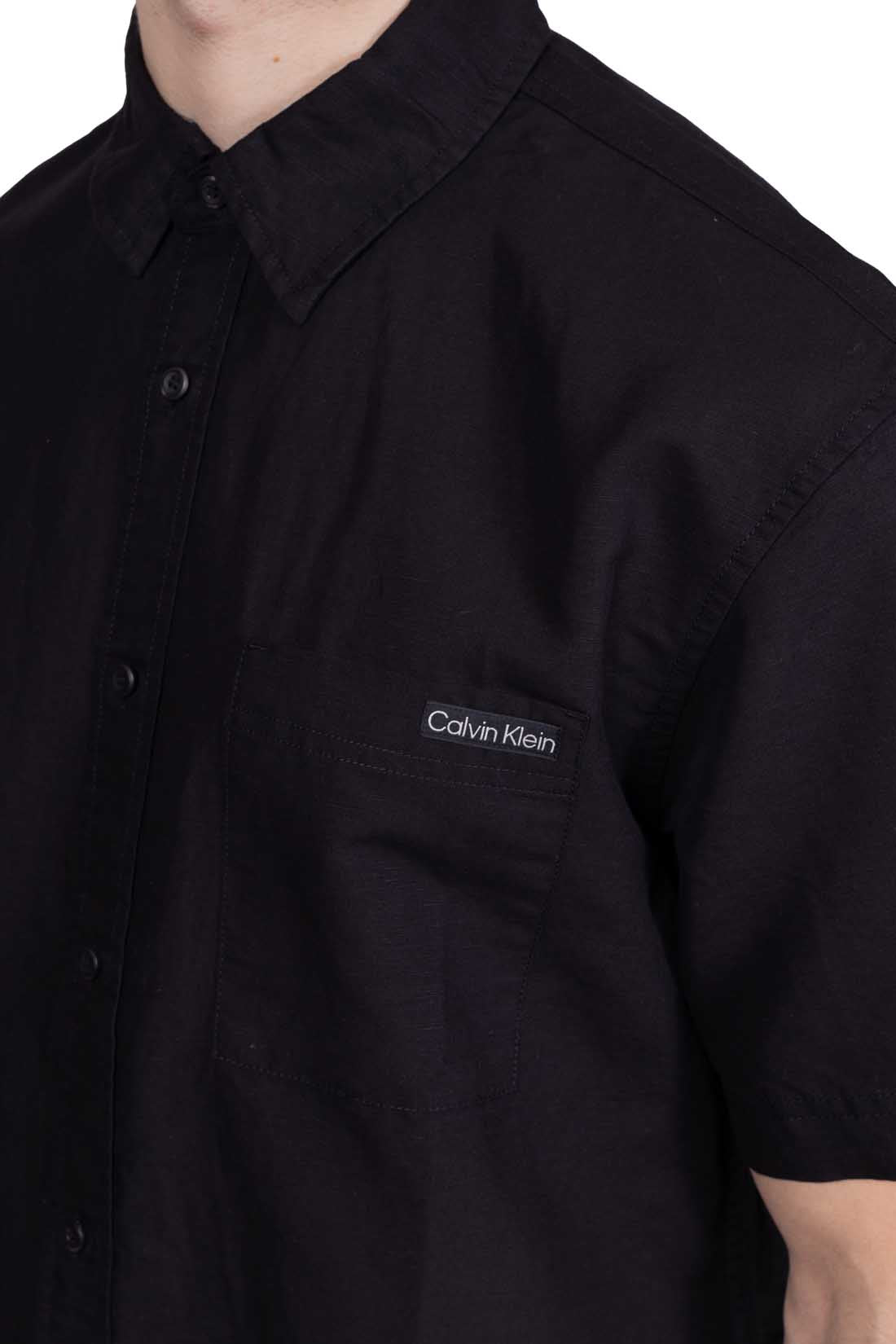 CALVIN KLEIN JEANS - Men's relaxed linen shirt  - Size L-0