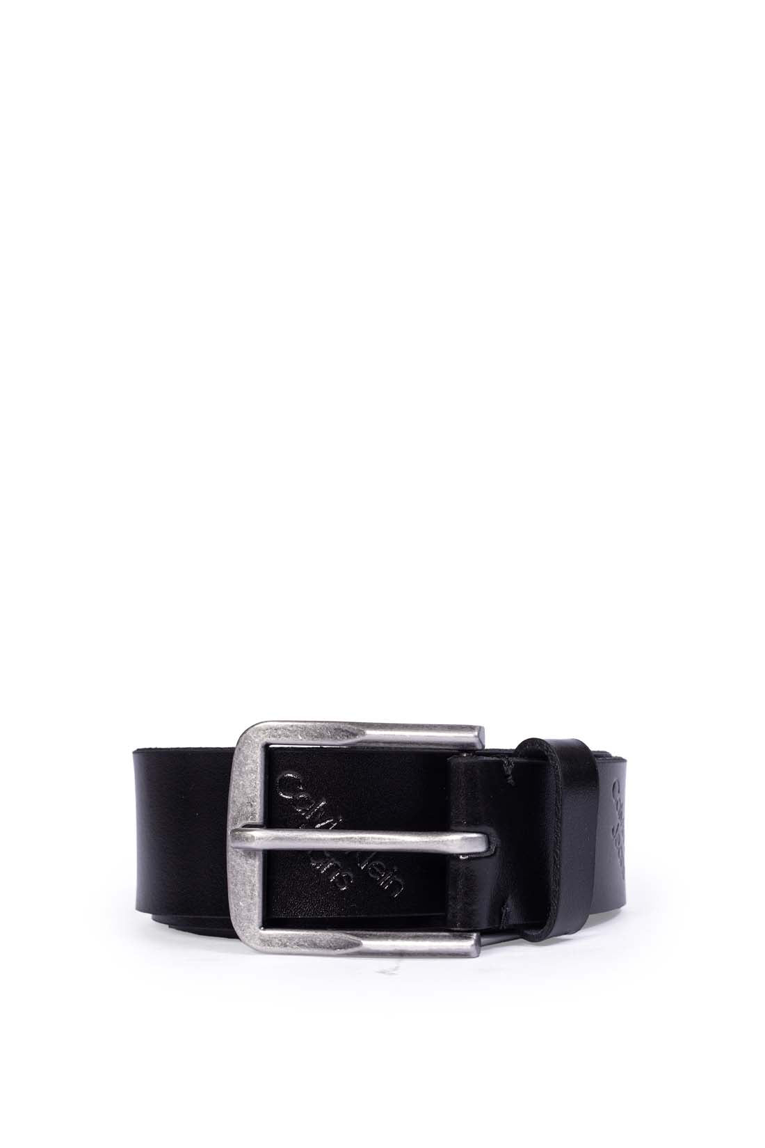 CALVIN KLEIN JEANS - Men's leather logo print belt-8