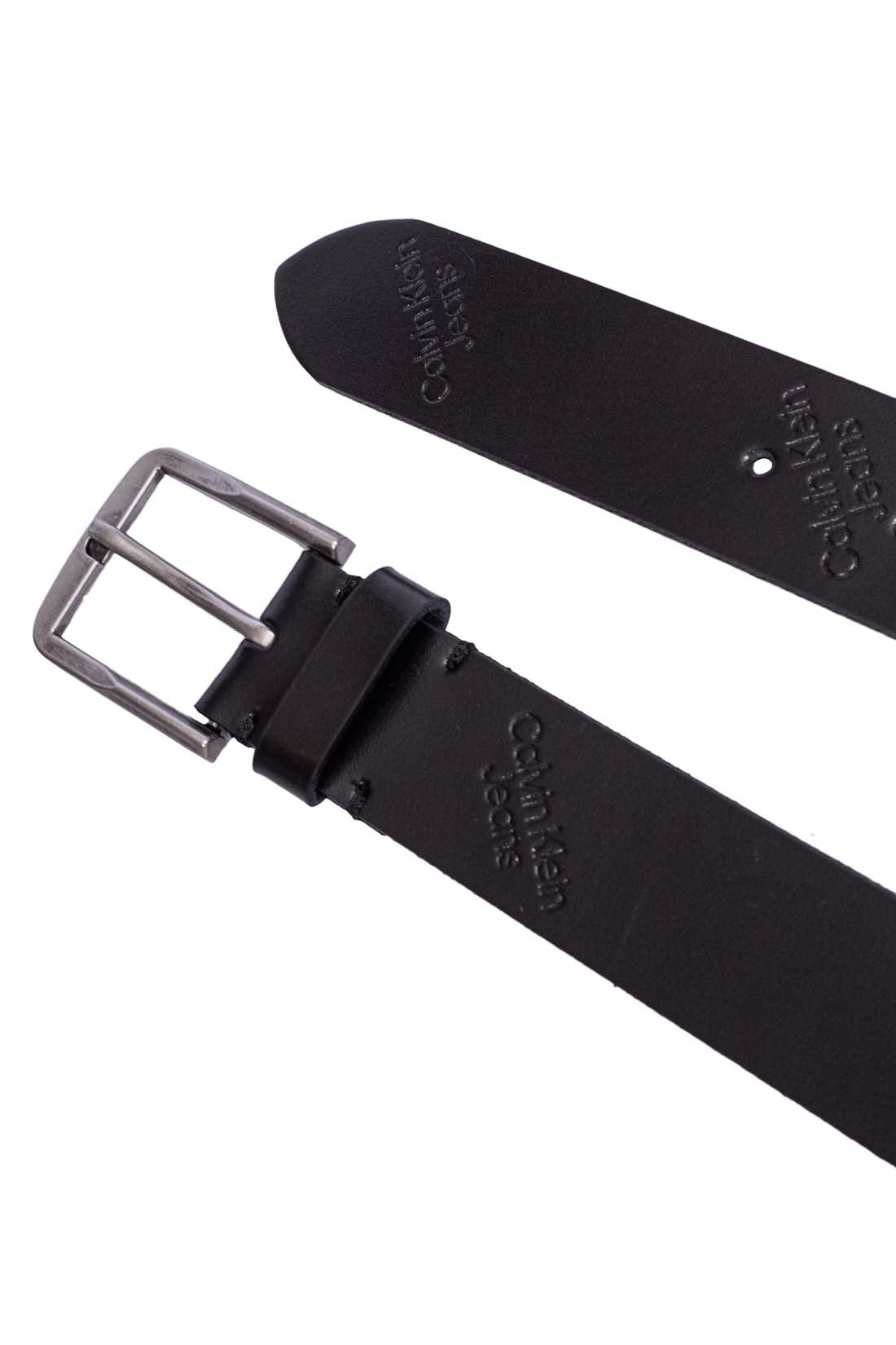 CALVIN KLEIN JEANS - Men's leather logo print belt-3