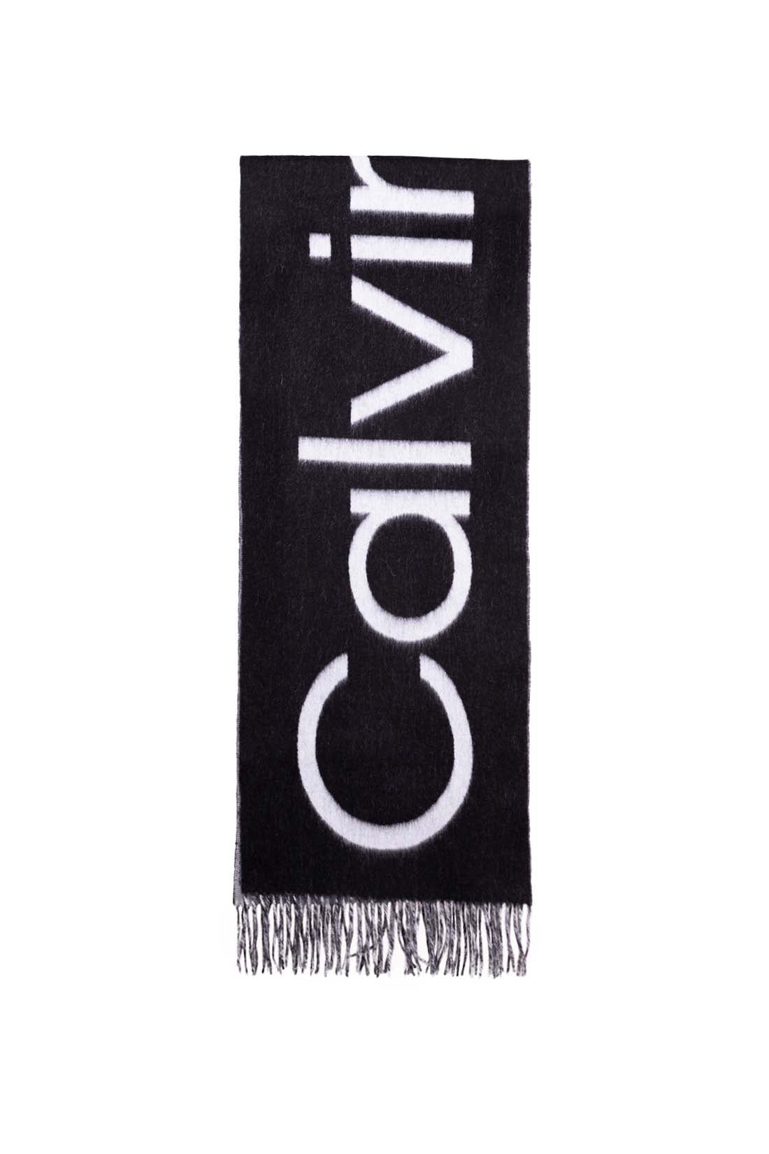 CALVIN KLEIN JEANS - Men's wool scarf with fringes-7