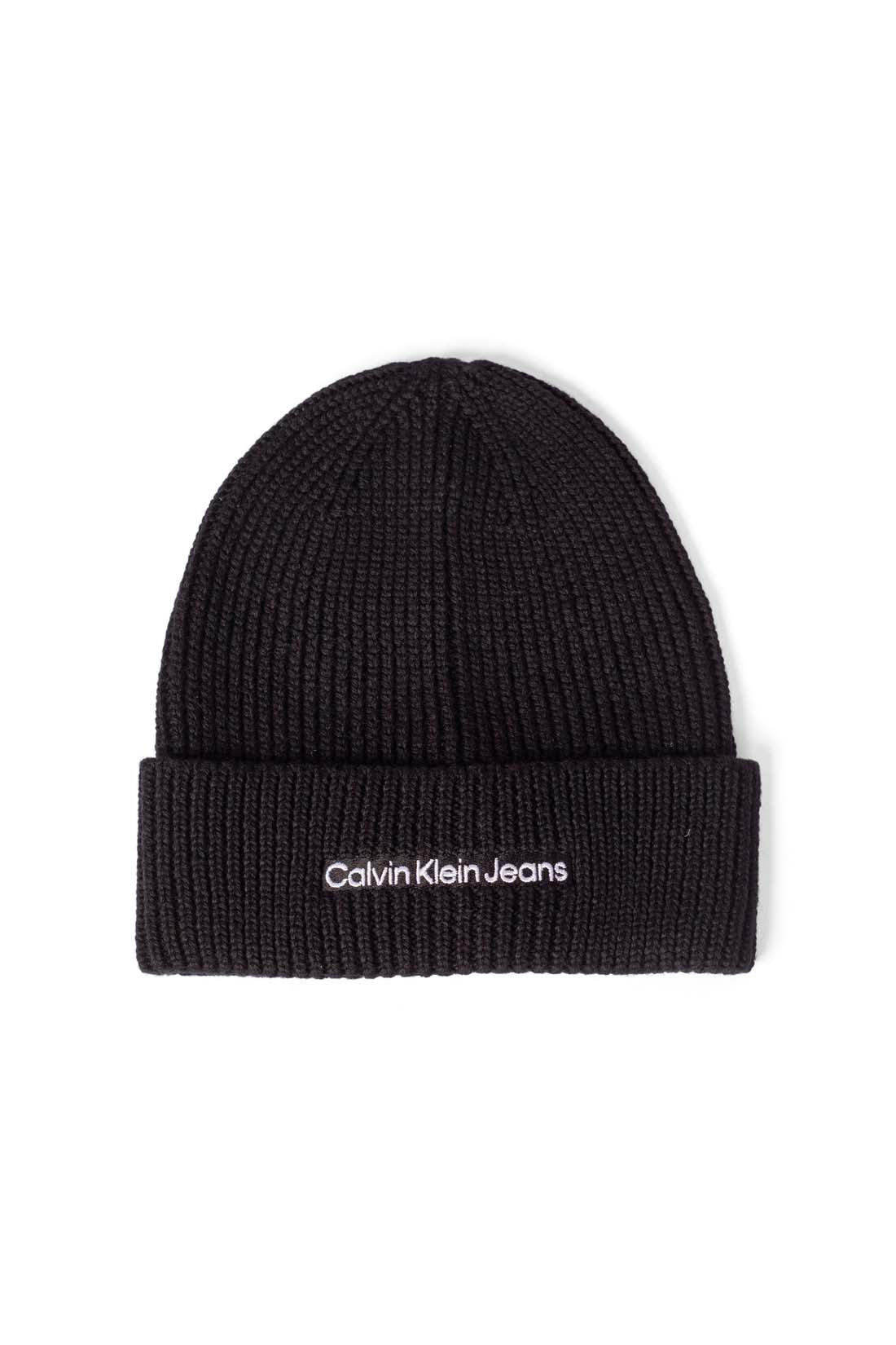 CALVIN KLEIN JEANS - Women's beanie with linear logo in wool blend-5