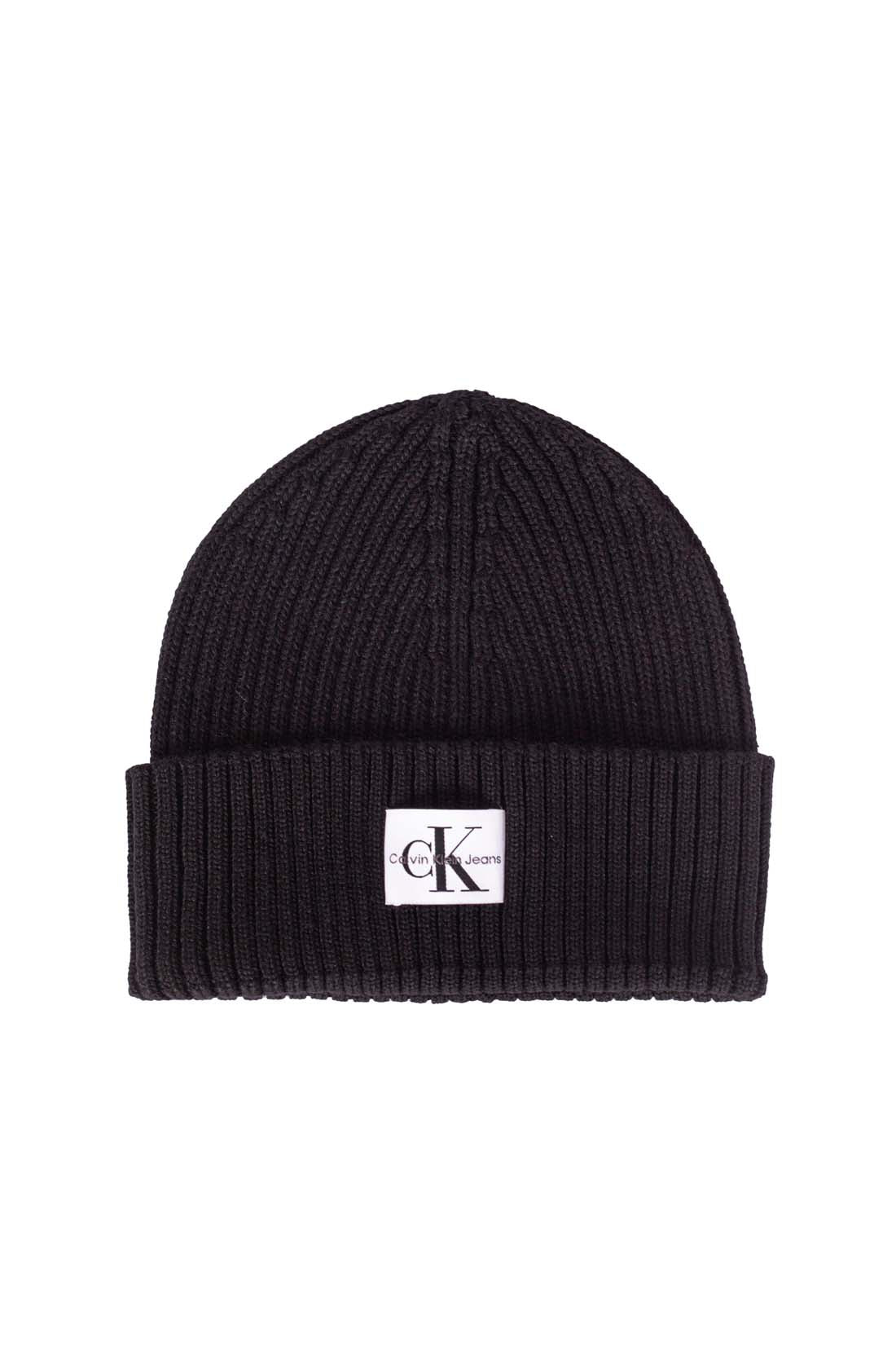 CALVIN KLEIN JEANS - Women's ribbed beanie with logo patch-5
