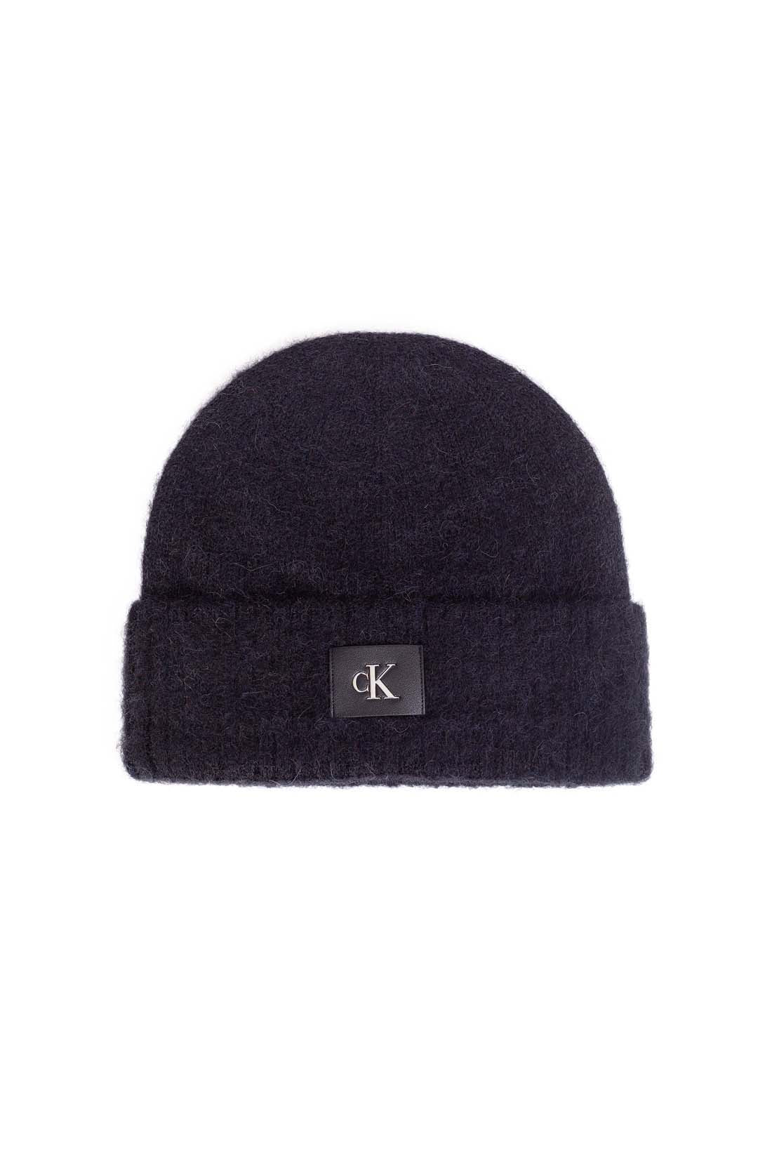 CALVIN KLEIN JEANS - Women's alpaca blend beanie with monogram  - Size One size-2