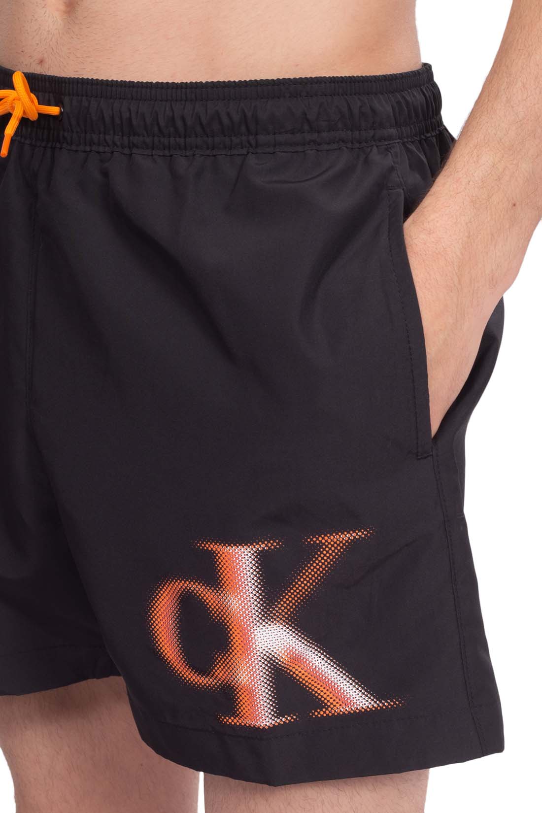CALVIN KLEIN - Men's swim shorts with contrasting monogram  - Size L-8
