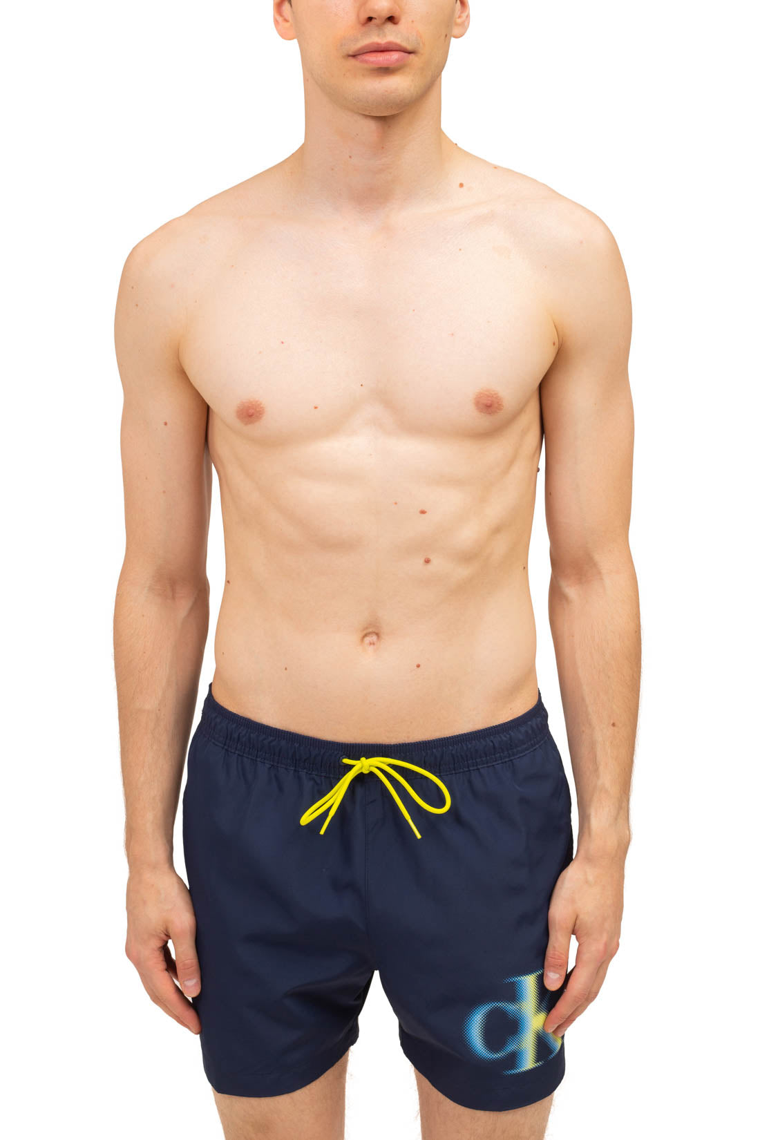 CALVIN KLEIN - Men's swim shorts with contrasting monogram  - Size L-21