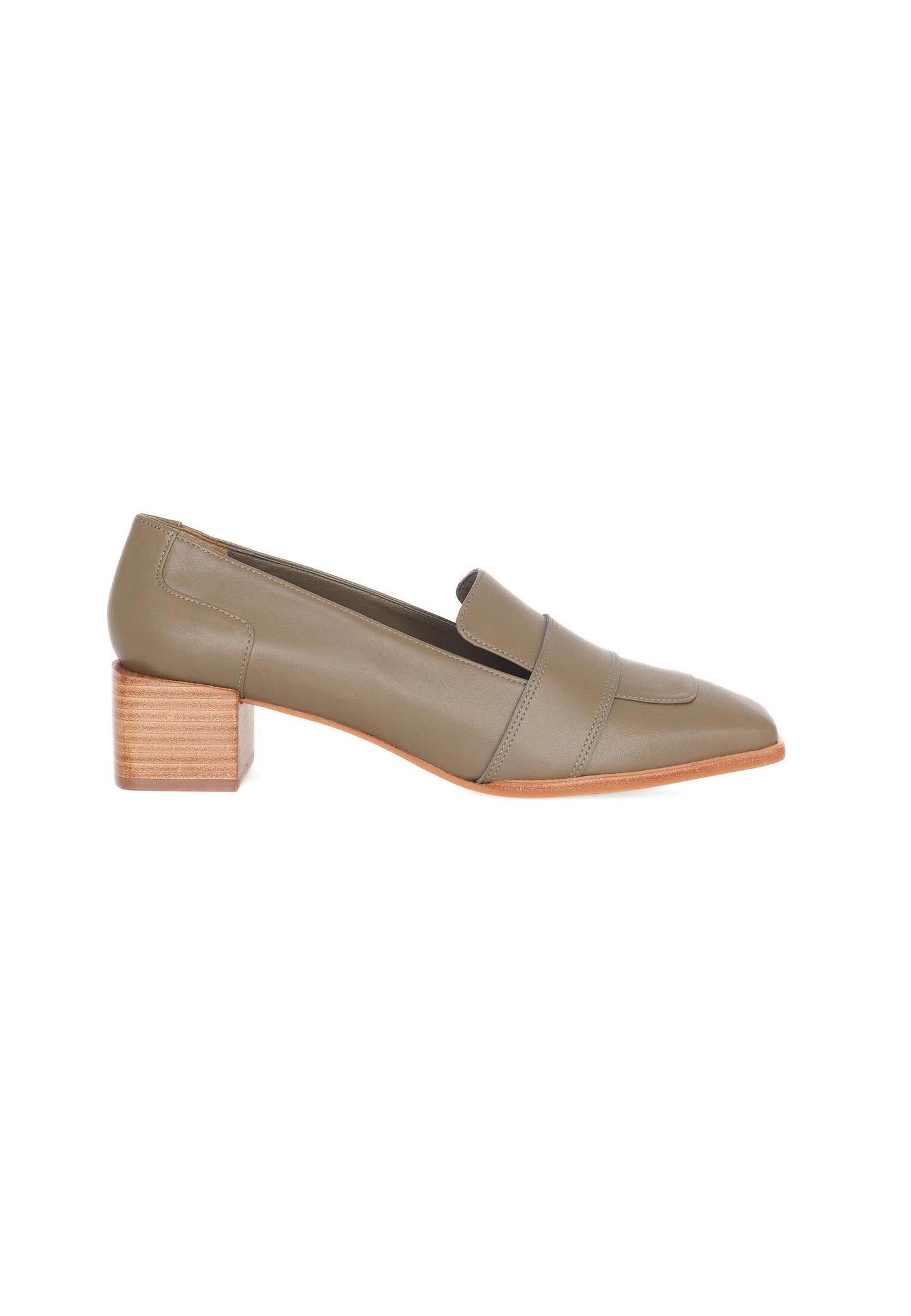 Louro Loafers in Green Calf Leather – 4cm Block Heel