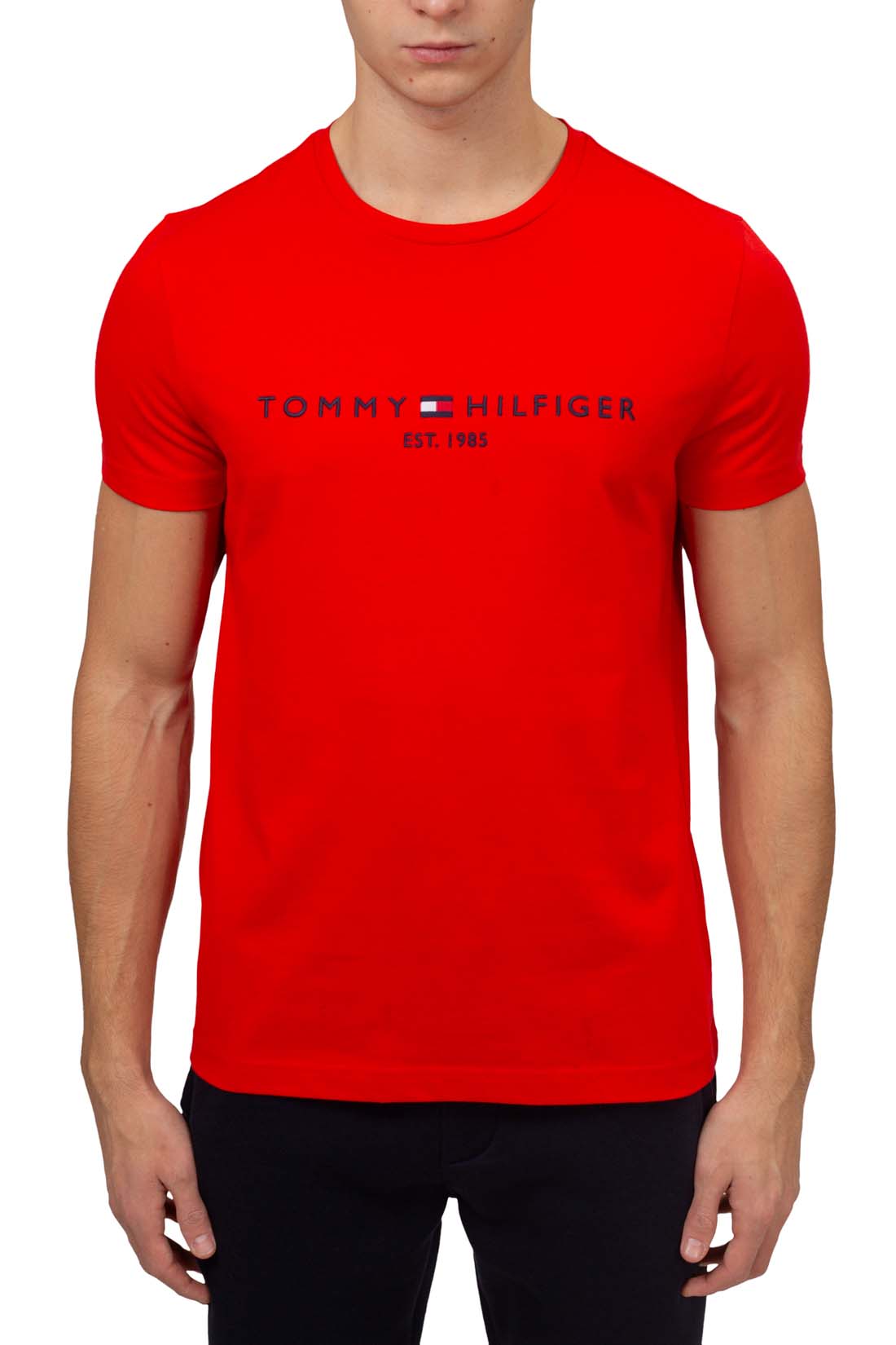 TOMMY HILFIGER - Men's regular T-shirt with embroidered logo - Size XL-9